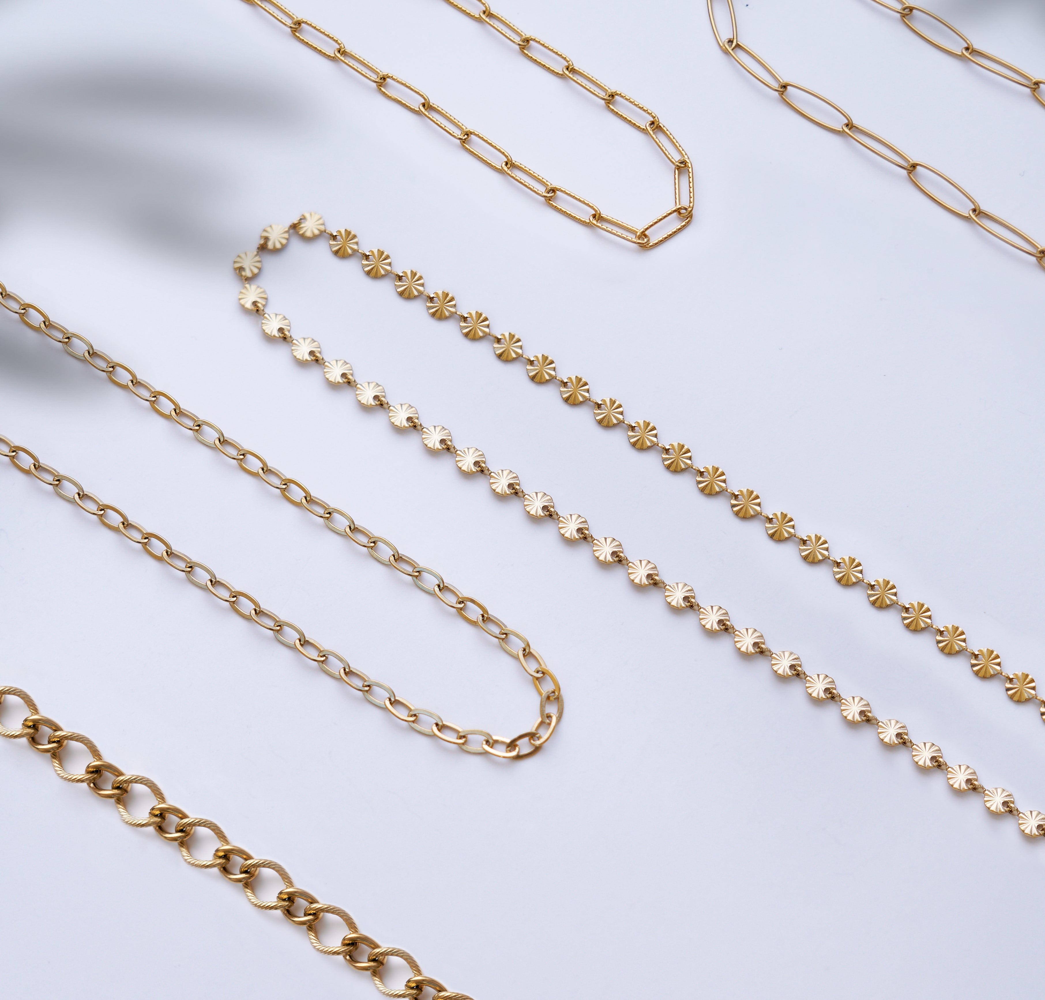 Chaînes en acier inoxydable (Stainless steel) pour bijouterie fantaisie/ fabrication de collier/bracelet DIY.