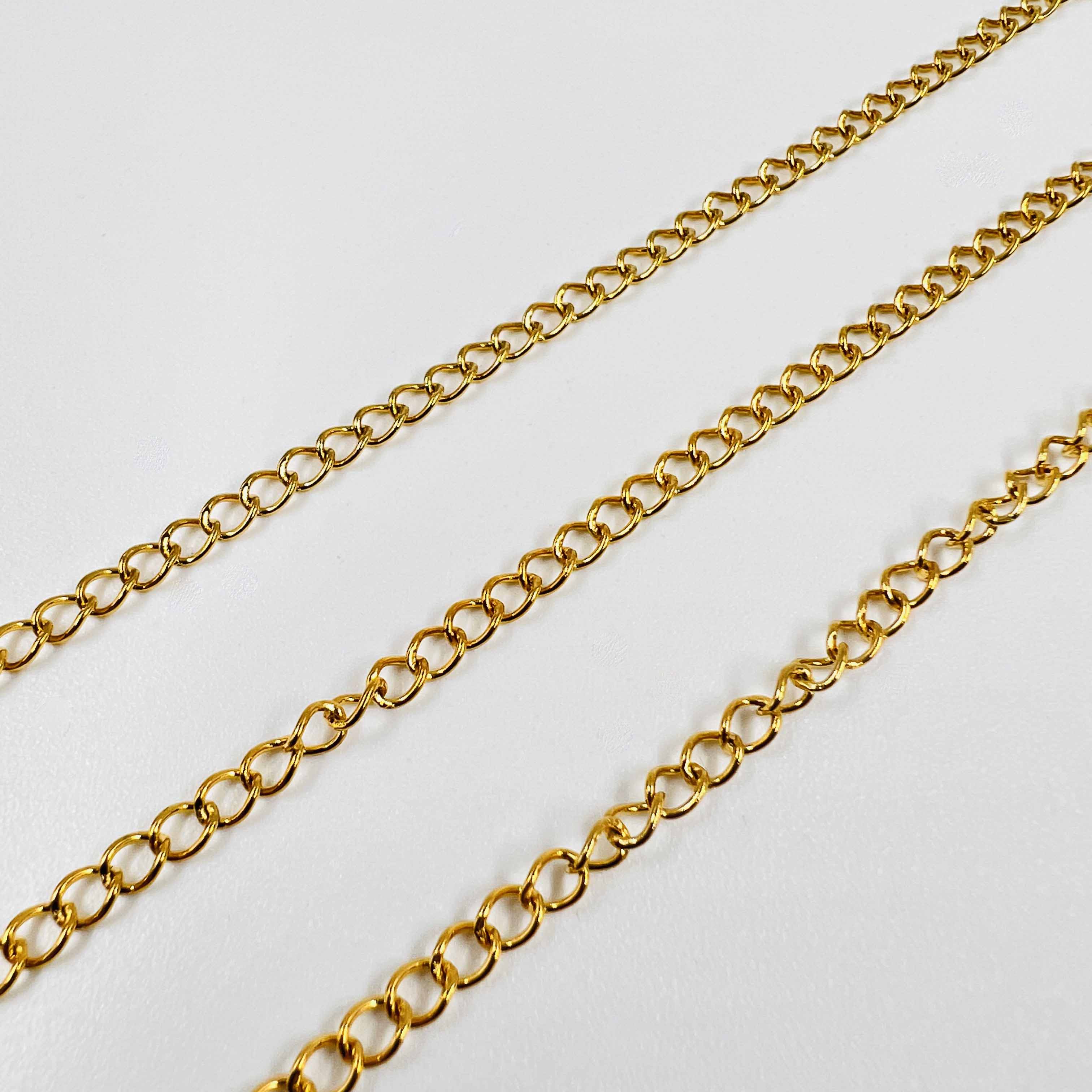 Chaîne de rallonge dorée/acier