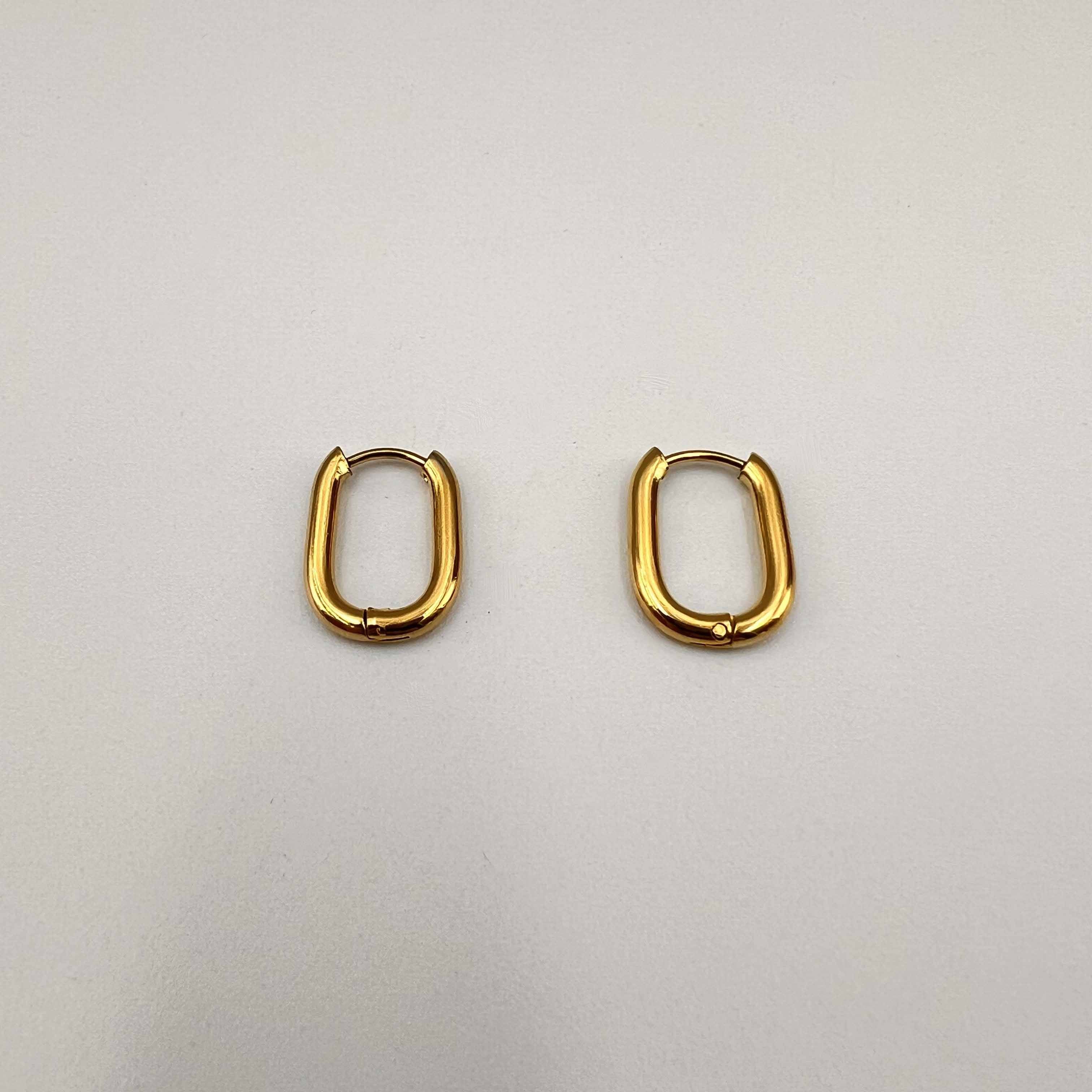 Créoles Oblong lisses x2