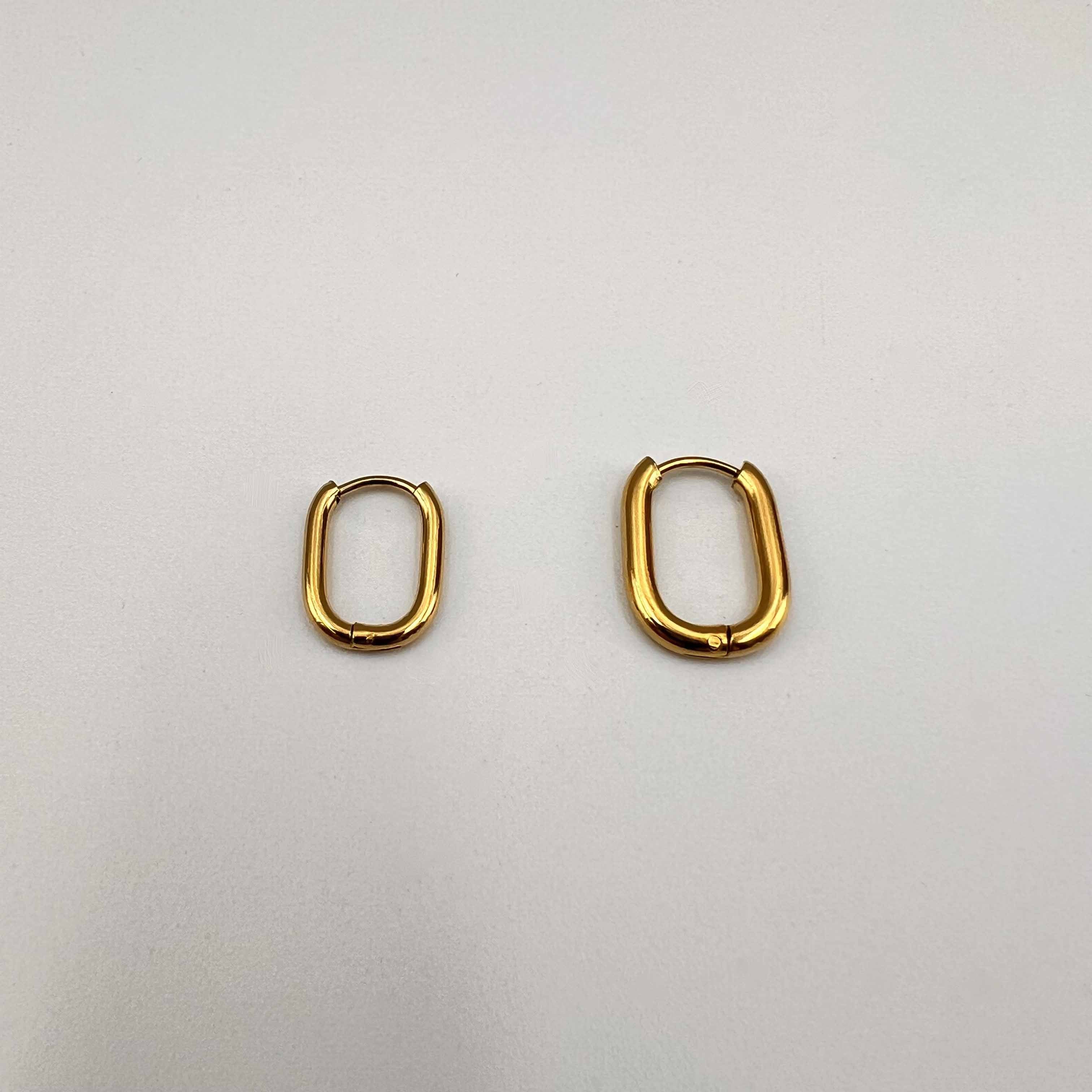 Créoles Oblong lisses x2