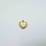 Cœur émaillé avec croix (20x14mm)