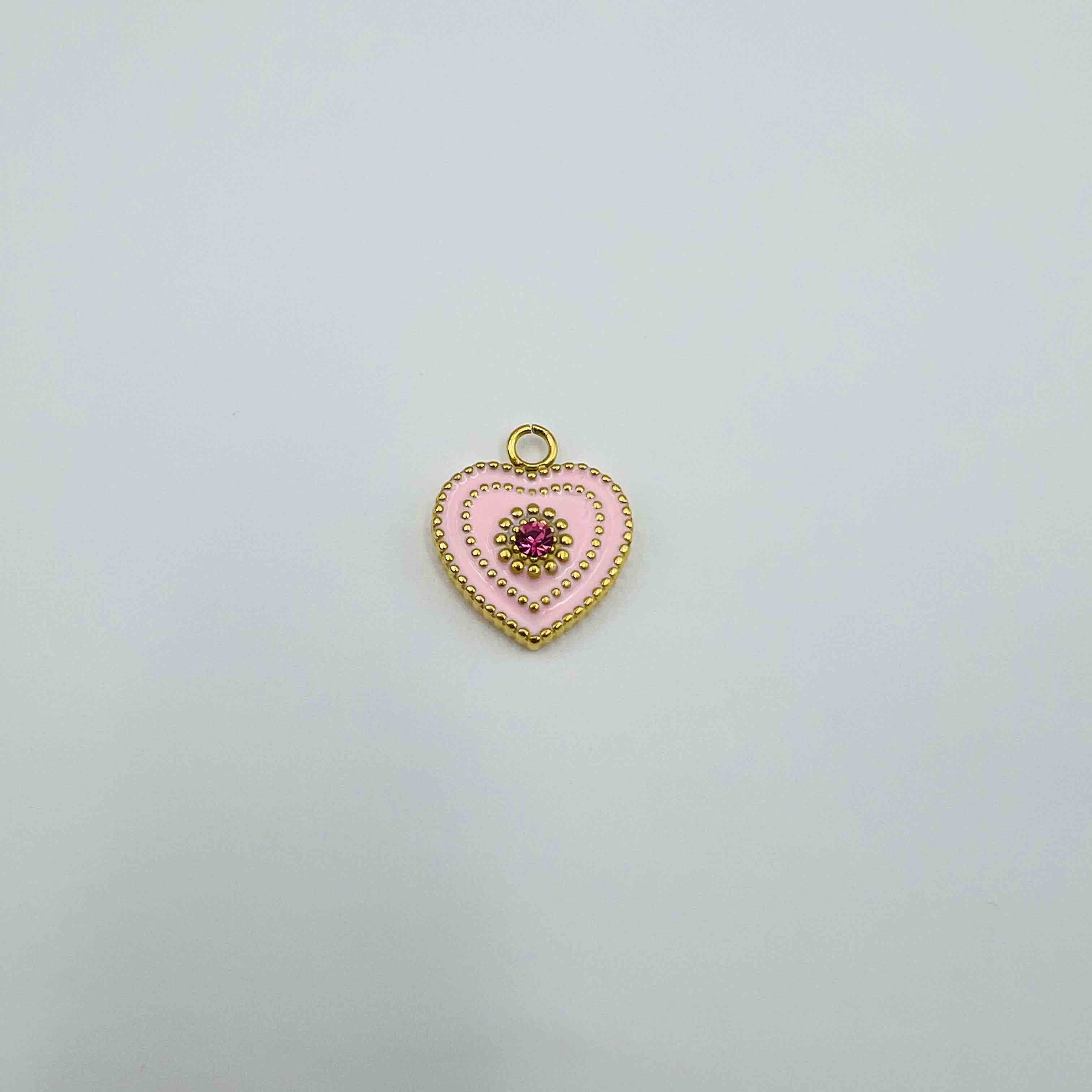 Cœur superposé émaillé (19x19mm)
