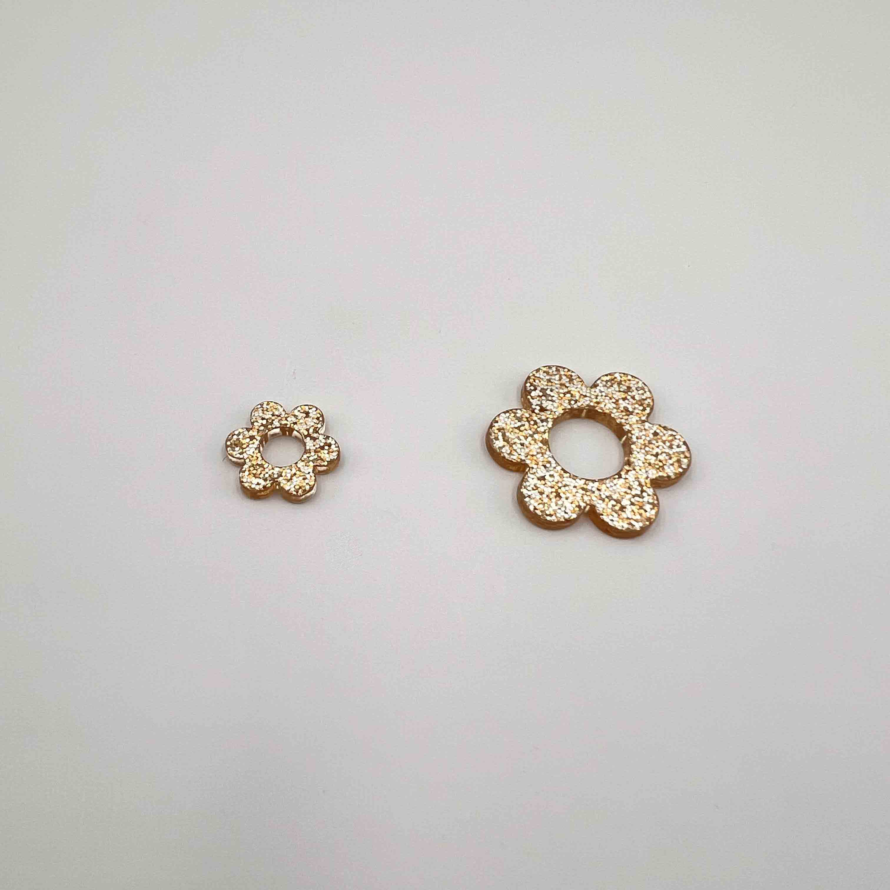 Fleur acétate pailletée x2