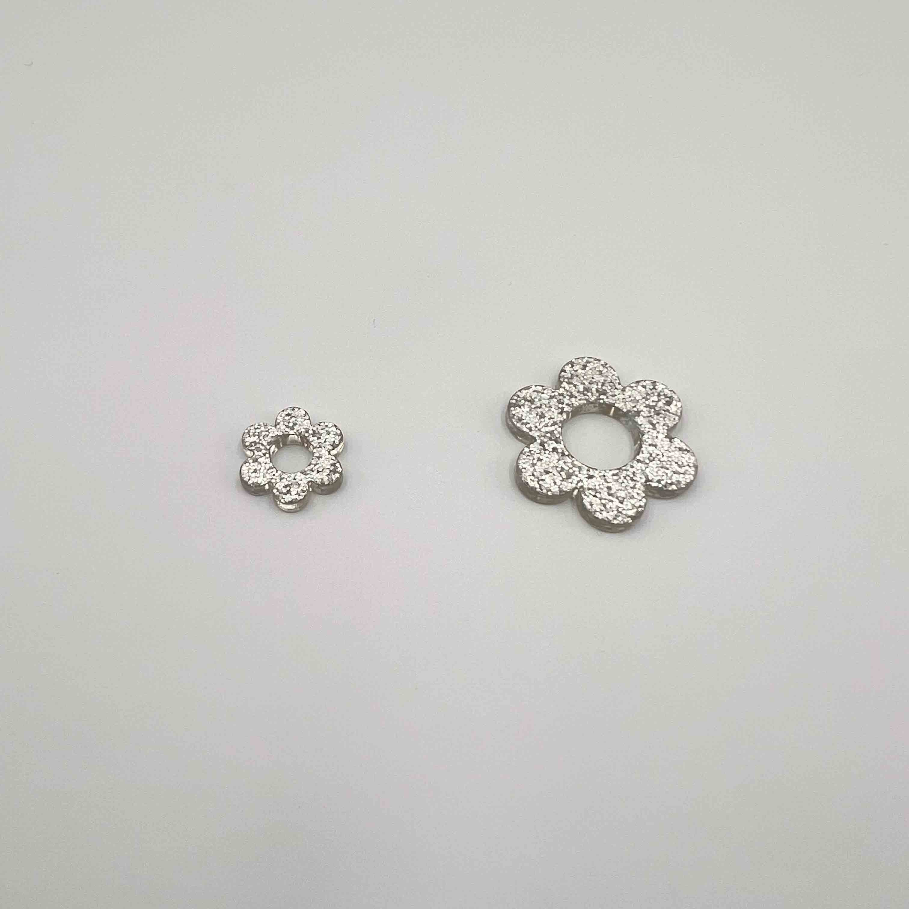 Fleur acétate pailletée x2