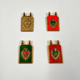 Pendentif Cœur Sacré – Émaillé Coloré