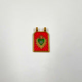 Pendentif Cœur Sacré – Émaillé Coloré