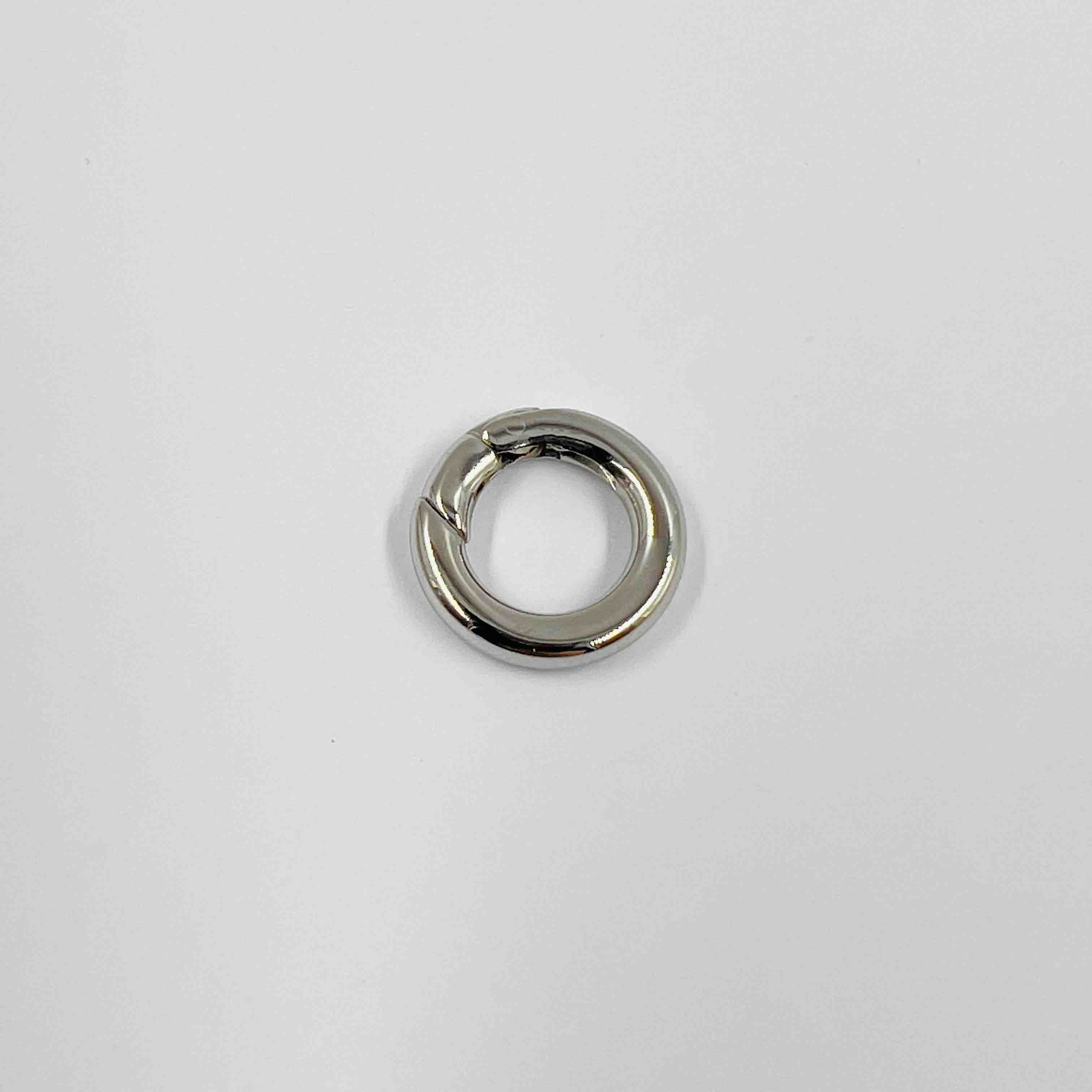 Fermoir rond acier argenté