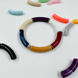 Perles tube S "Marbré" 32mm x5