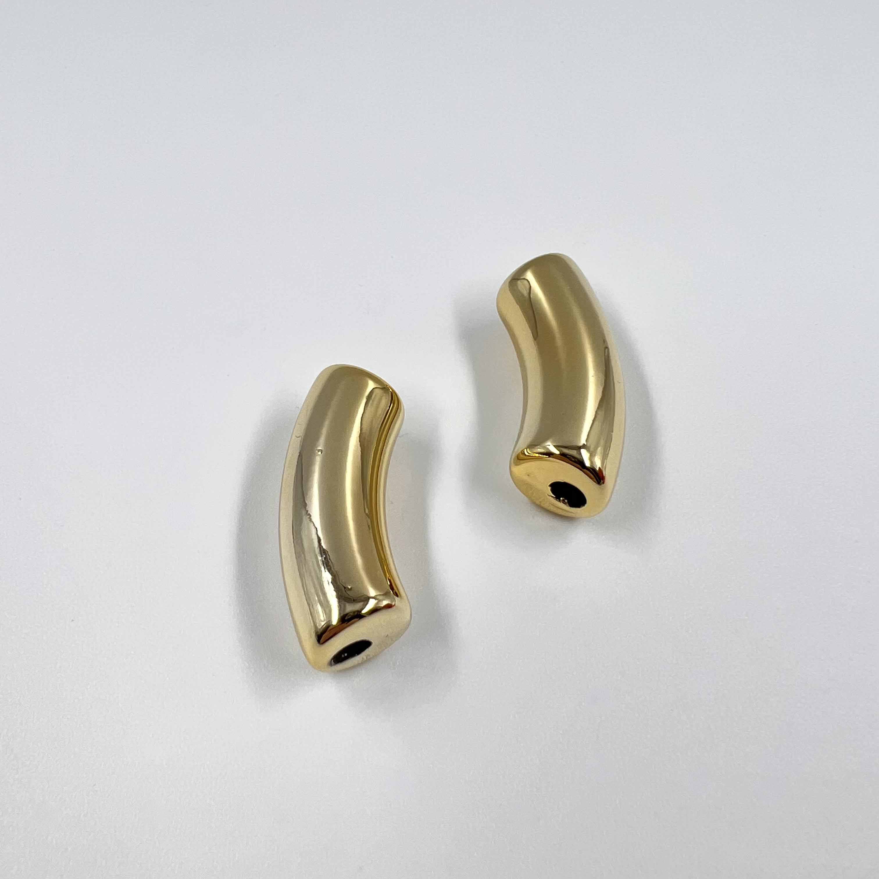 Perles tube L "Marbré" 34mm x5