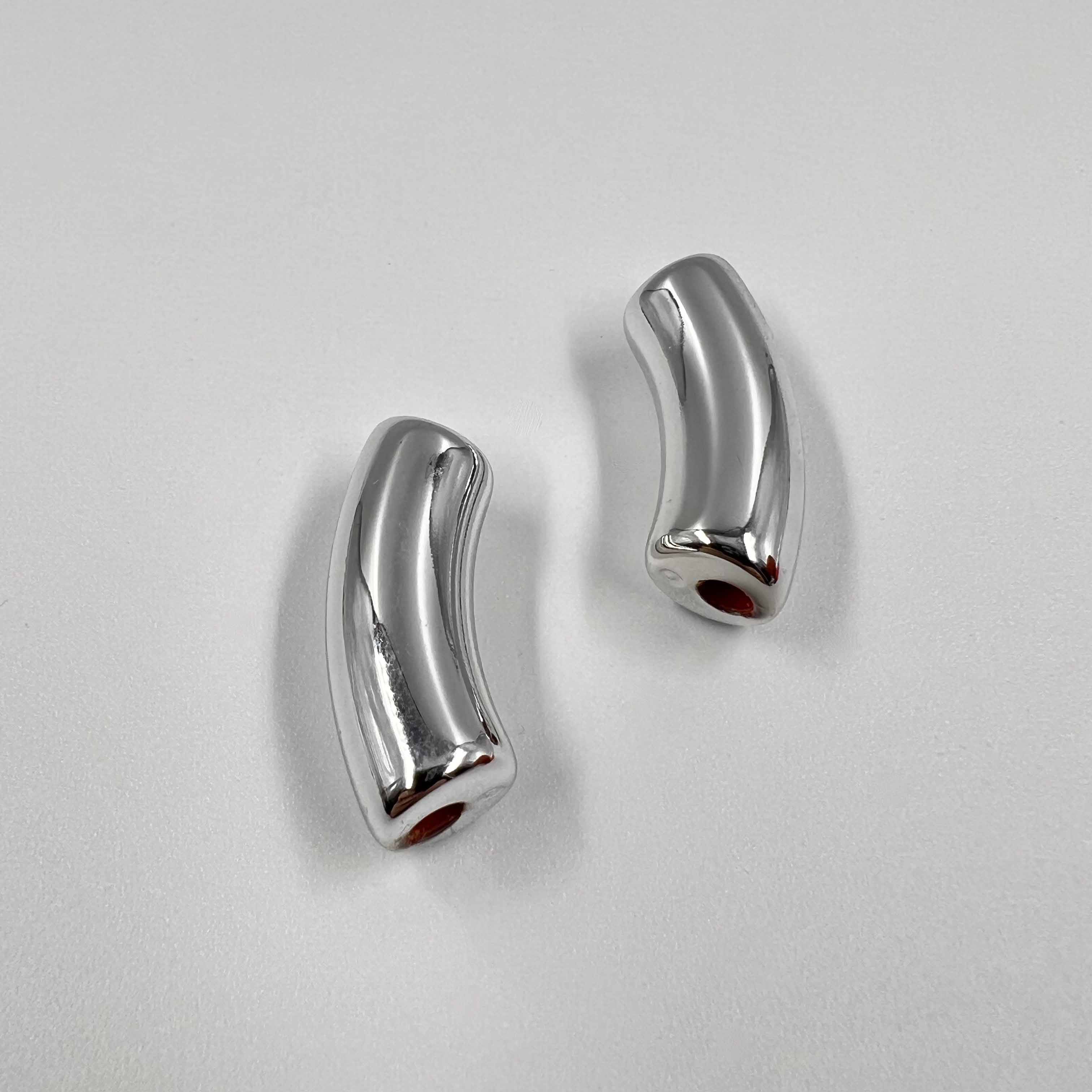 Perles tube L "Marbré" 34mm x5