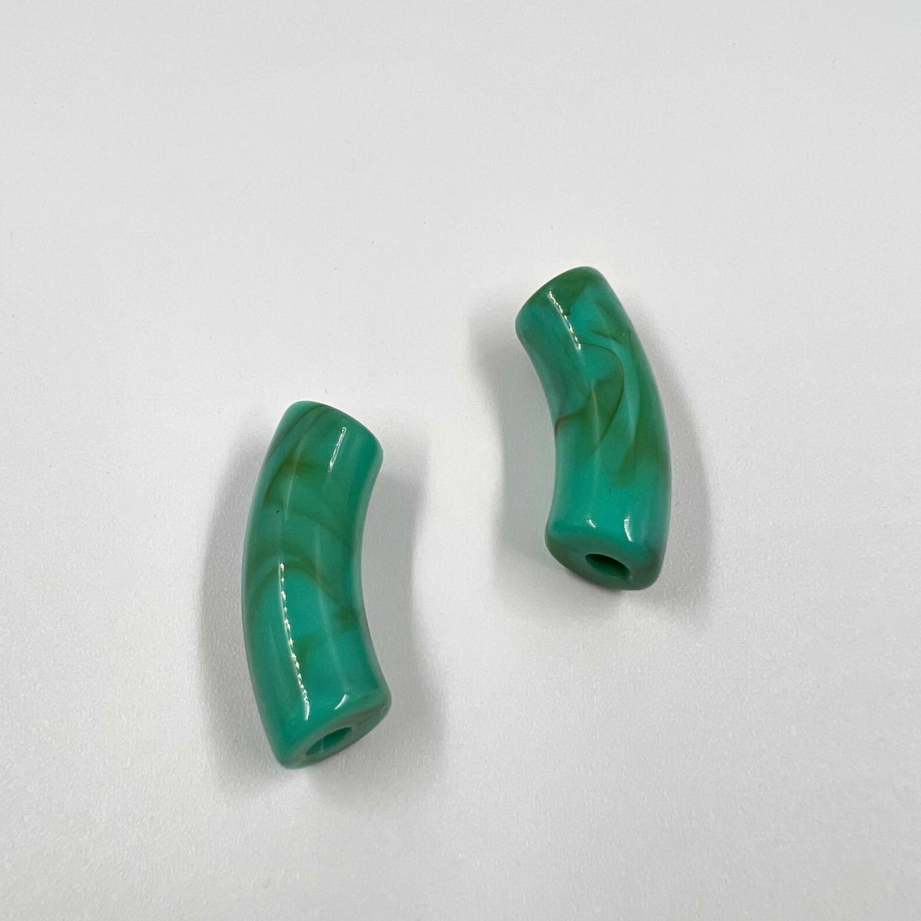 Perles tube L "Marbré" 34mm x5
