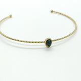 Jonc fin pierre ovale