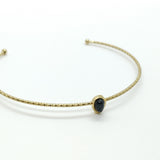 Jonc fin pierre ovale