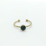 Bague fine à pierre ronde