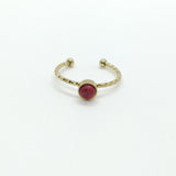 Bague fine à pierre ronde