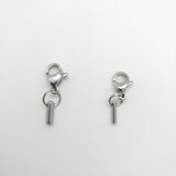 Fermoir mousqueton avec tige connecteur acier x2