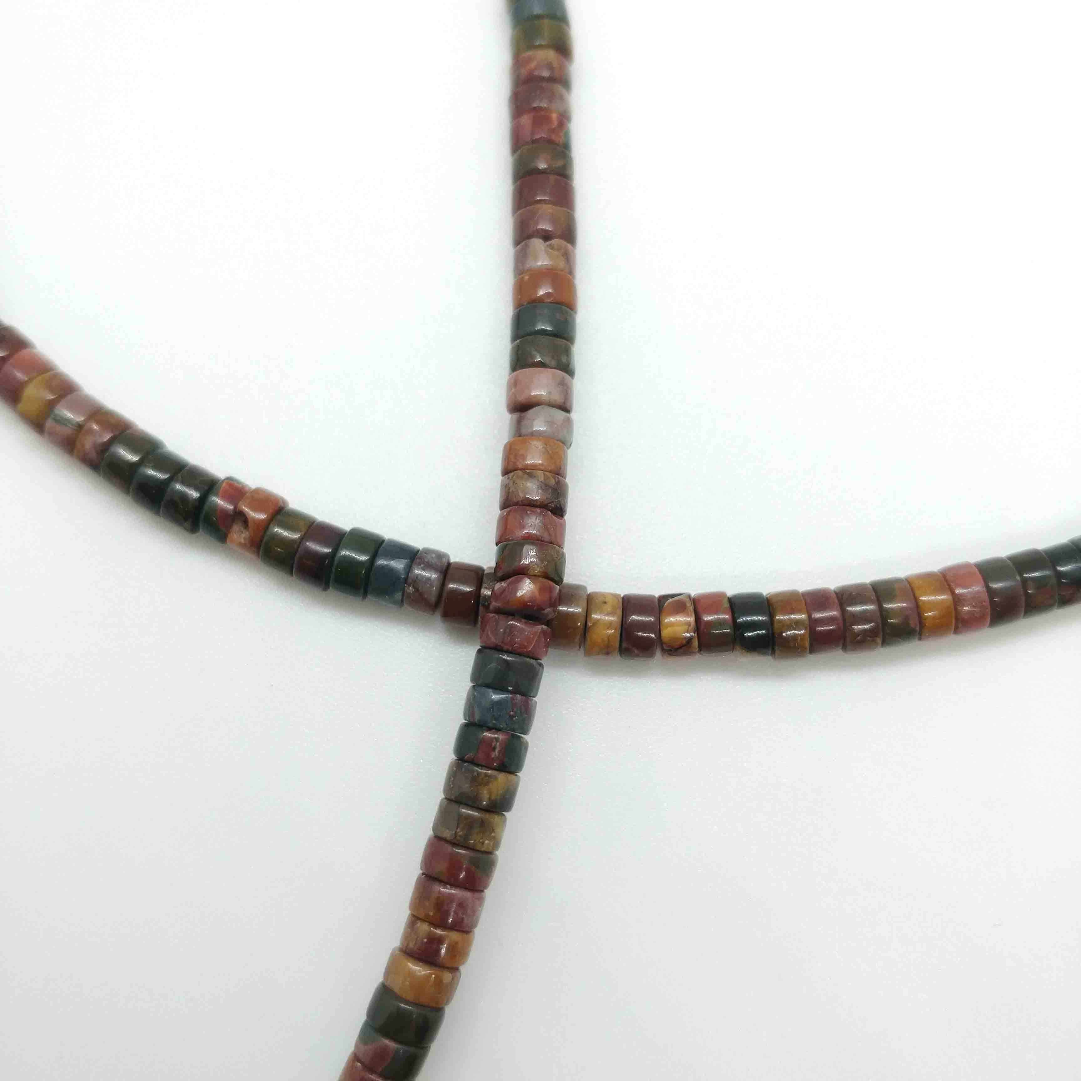 Perles Heishi en pierre 5mm - plusieurs coloris