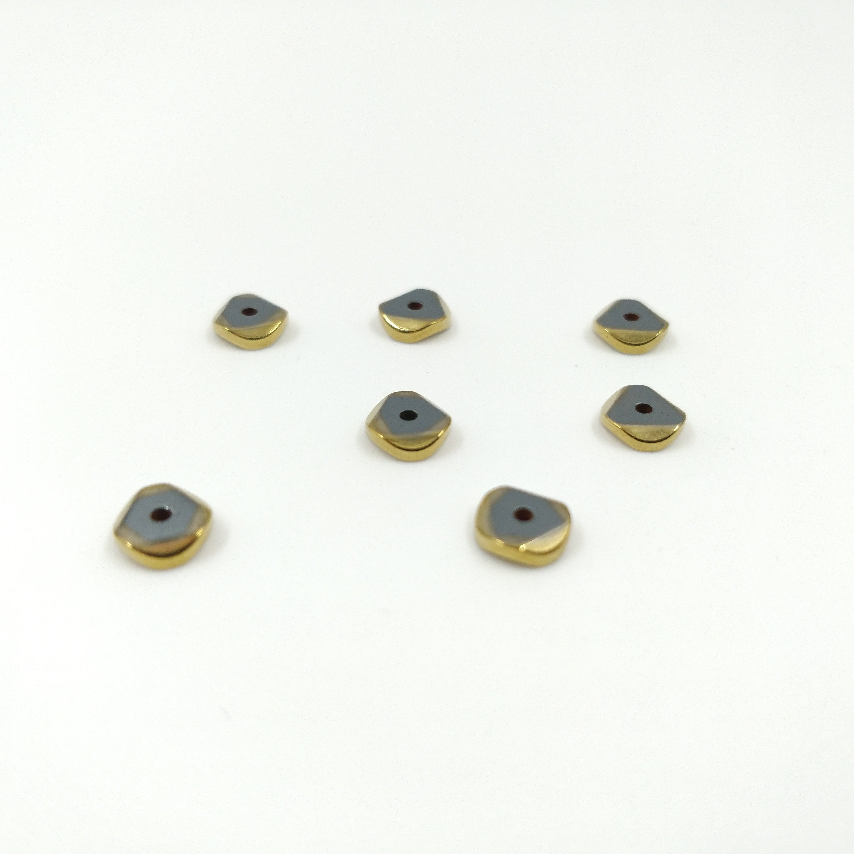 Perles Heishi baroque en hématite argenté/doré