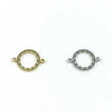 Connecteur anneau dentelé acier/doré