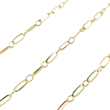 Chaîne double biseauté (anneau + ovale)