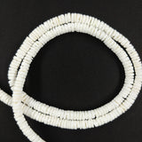 Perles Heishi en coquillage blanc