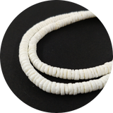 Perles Heishi en coquillage blanc
