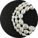 Perles d'eau douce olive irrégulière