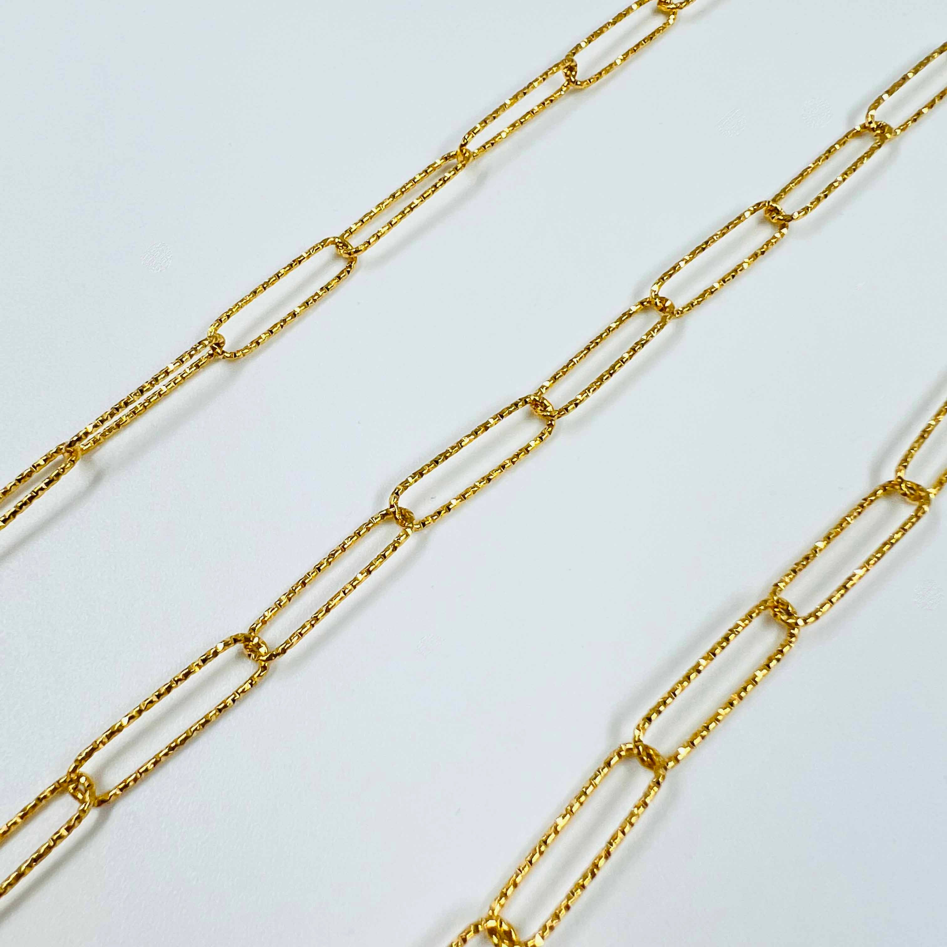 Chaine trombone filante dorée