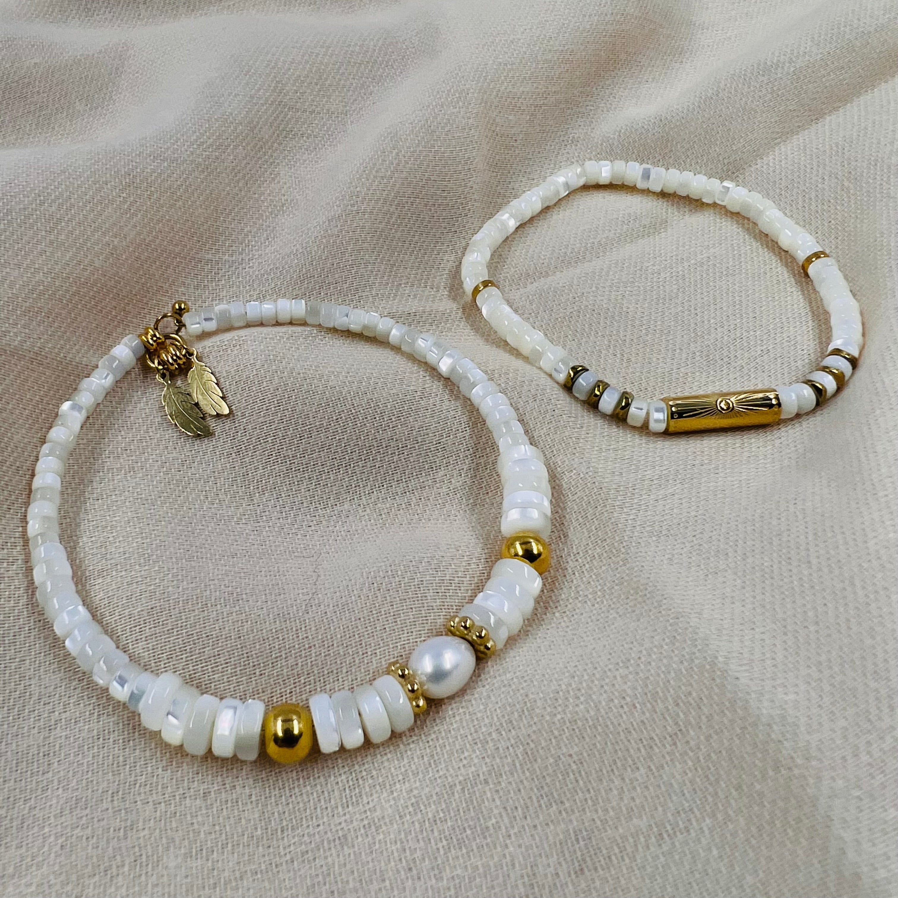 Perles Heishi nacre