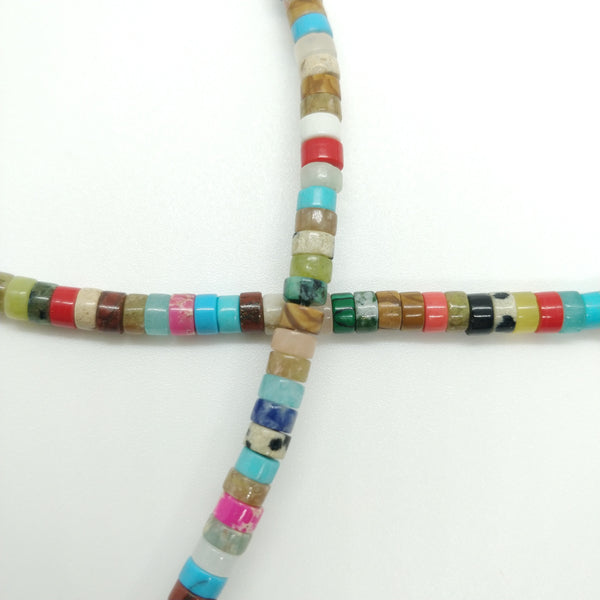 Perles Heishi en pierre 5mm - plusieurs coloris