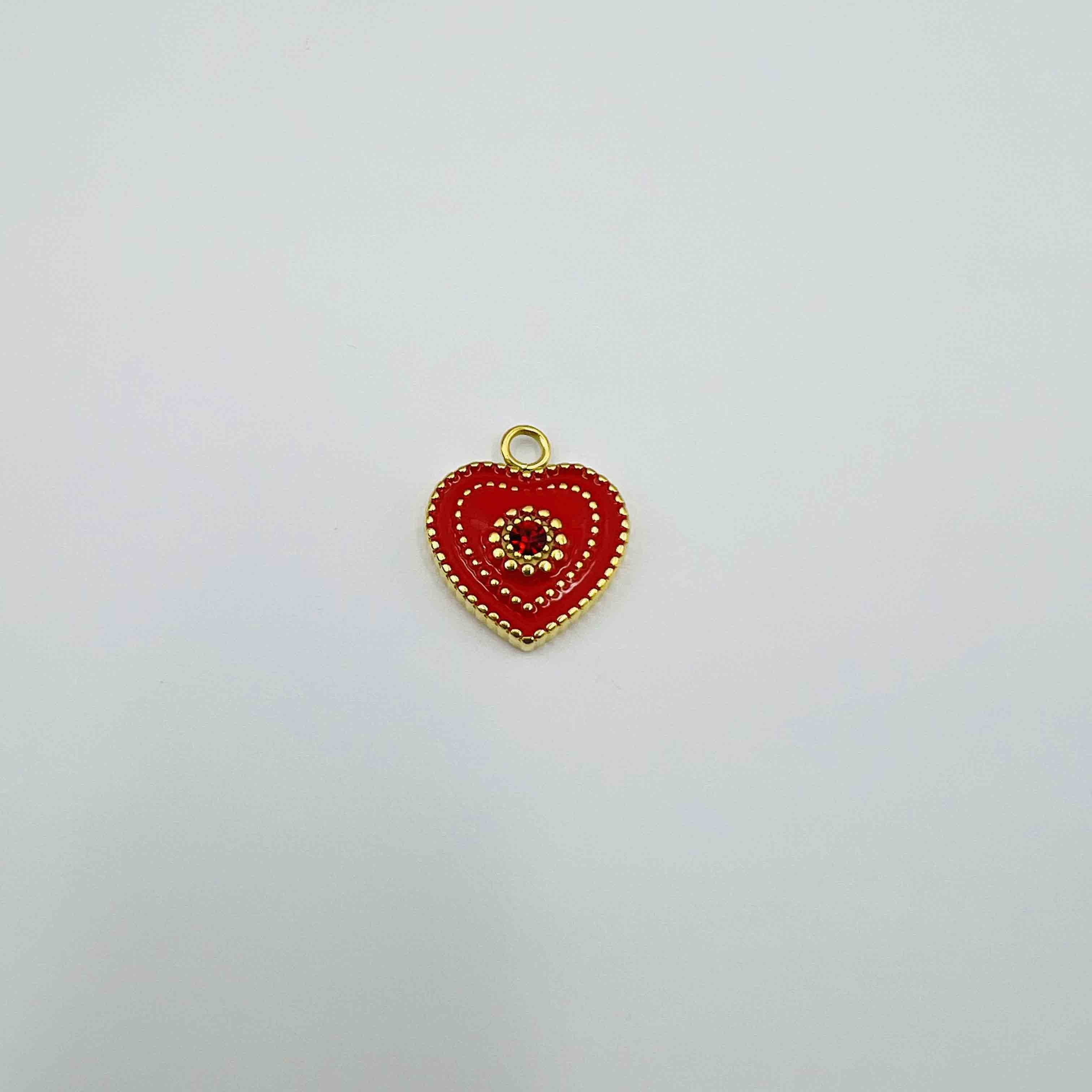 Cœur superposé émaillé (19x19mm)