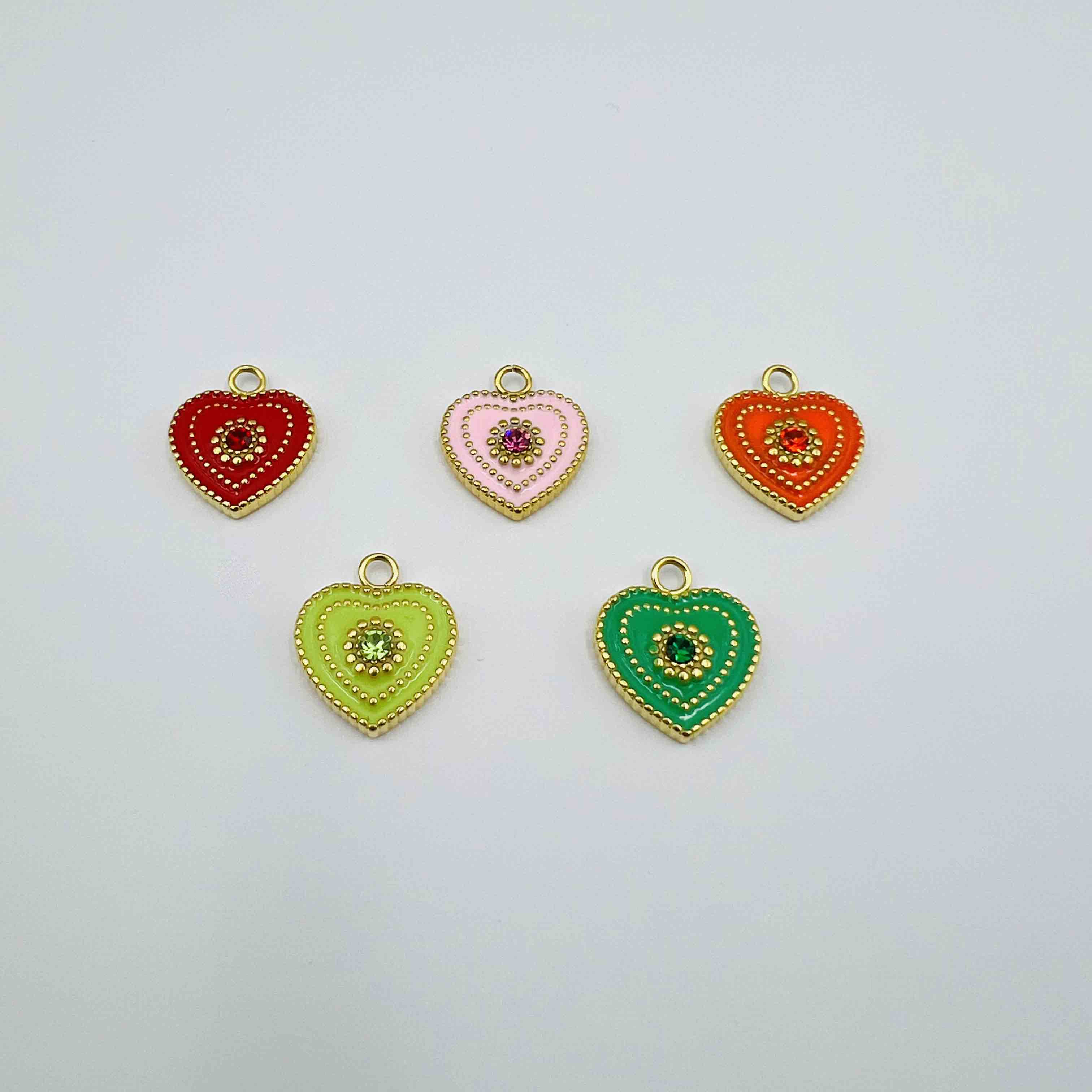 Cœur superposé émaillé (19x19mm)