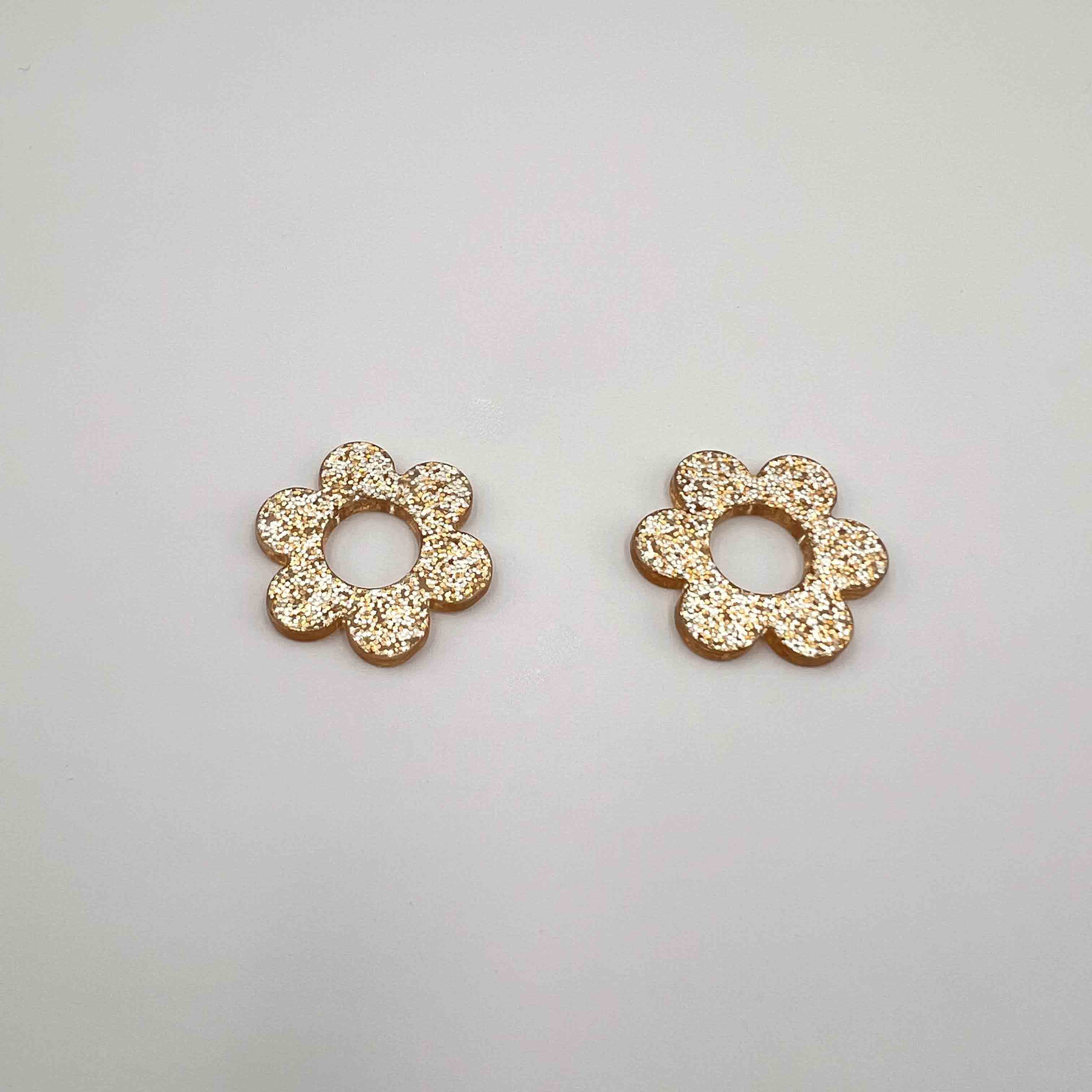 Fleur acétate pailletée x2