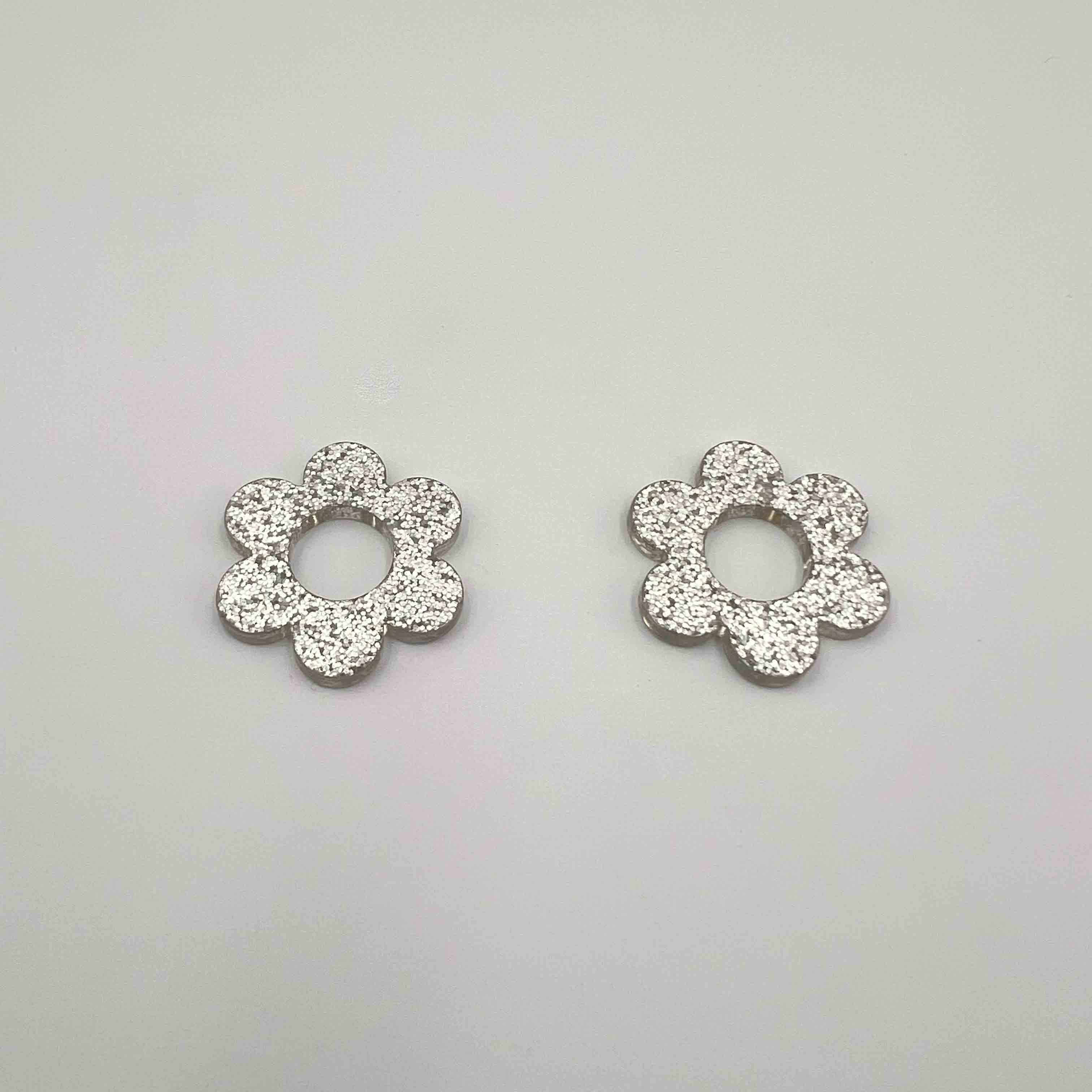 Fleur acétate pailletée x2