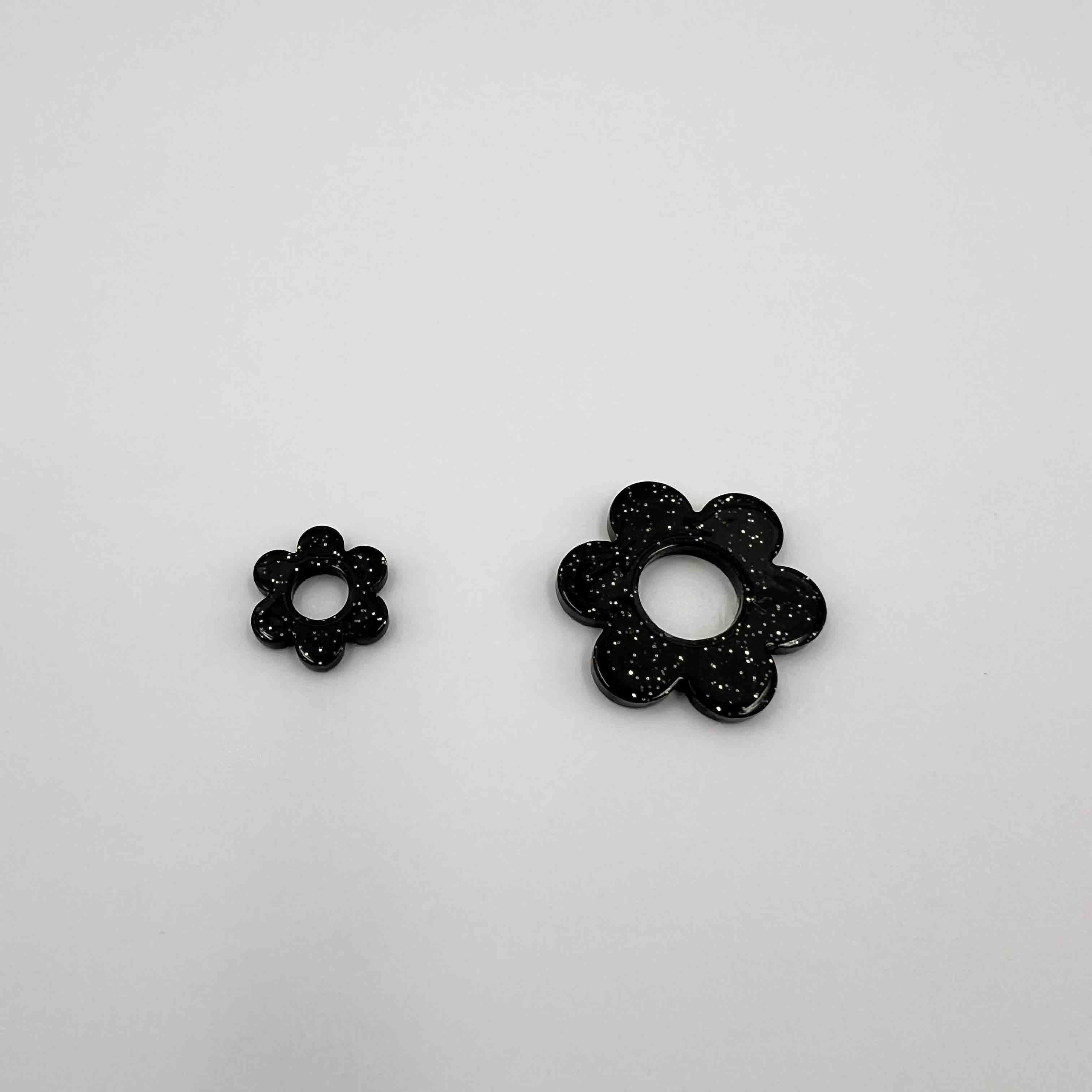 Fleur acétate pailletée x2