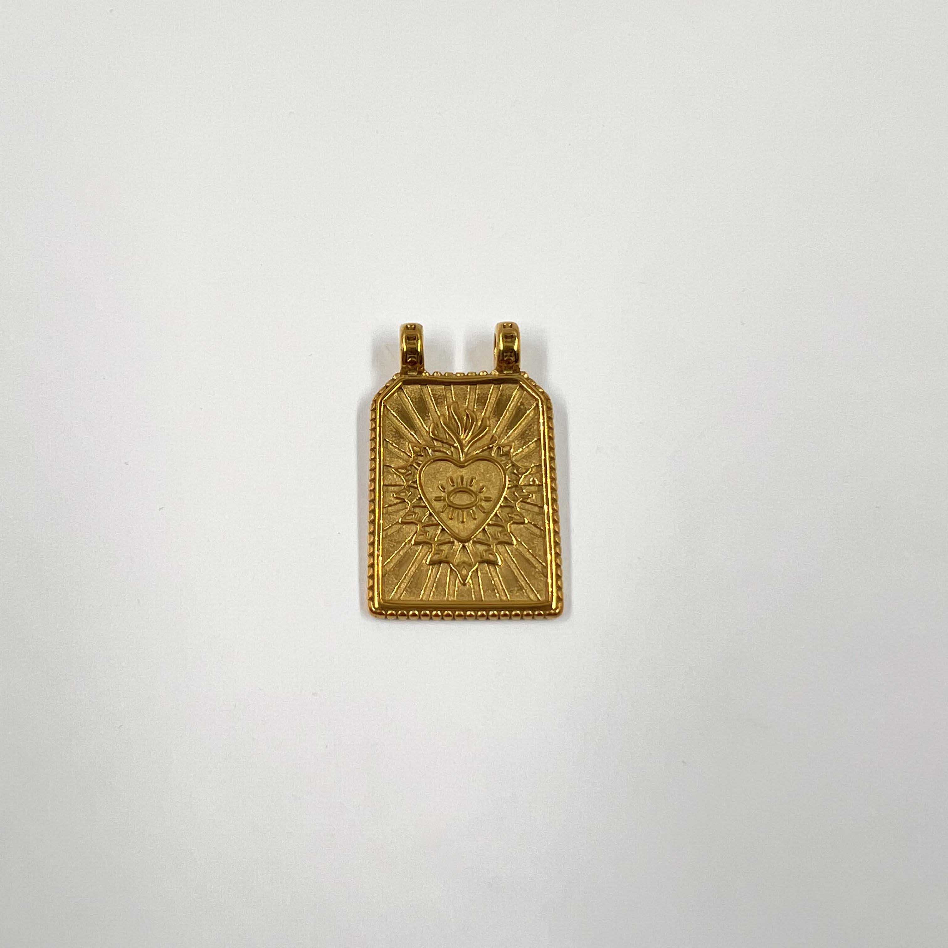 Pendentif Cœur Sacré – Émaillé Coloré