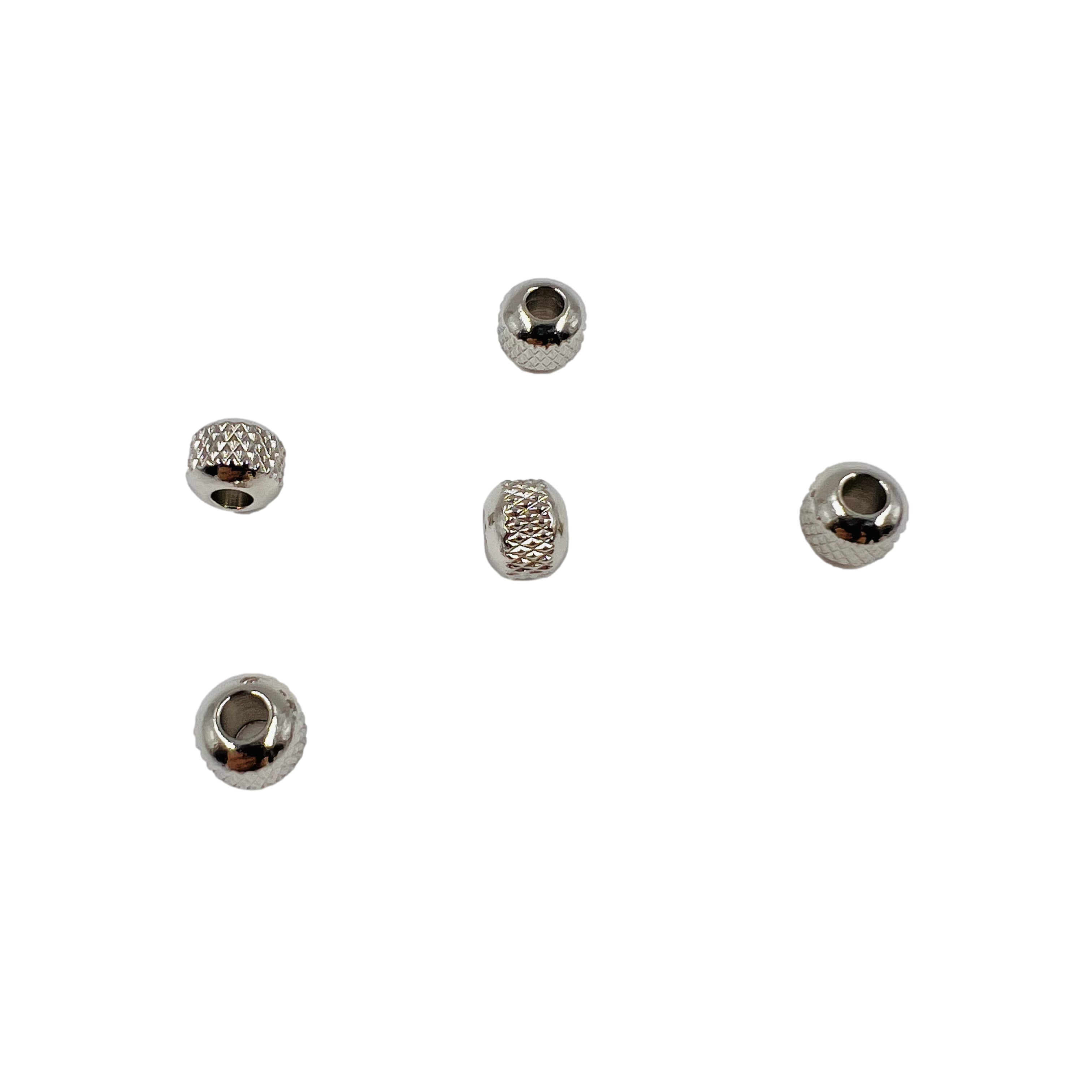 Perles à rayures en acier x5