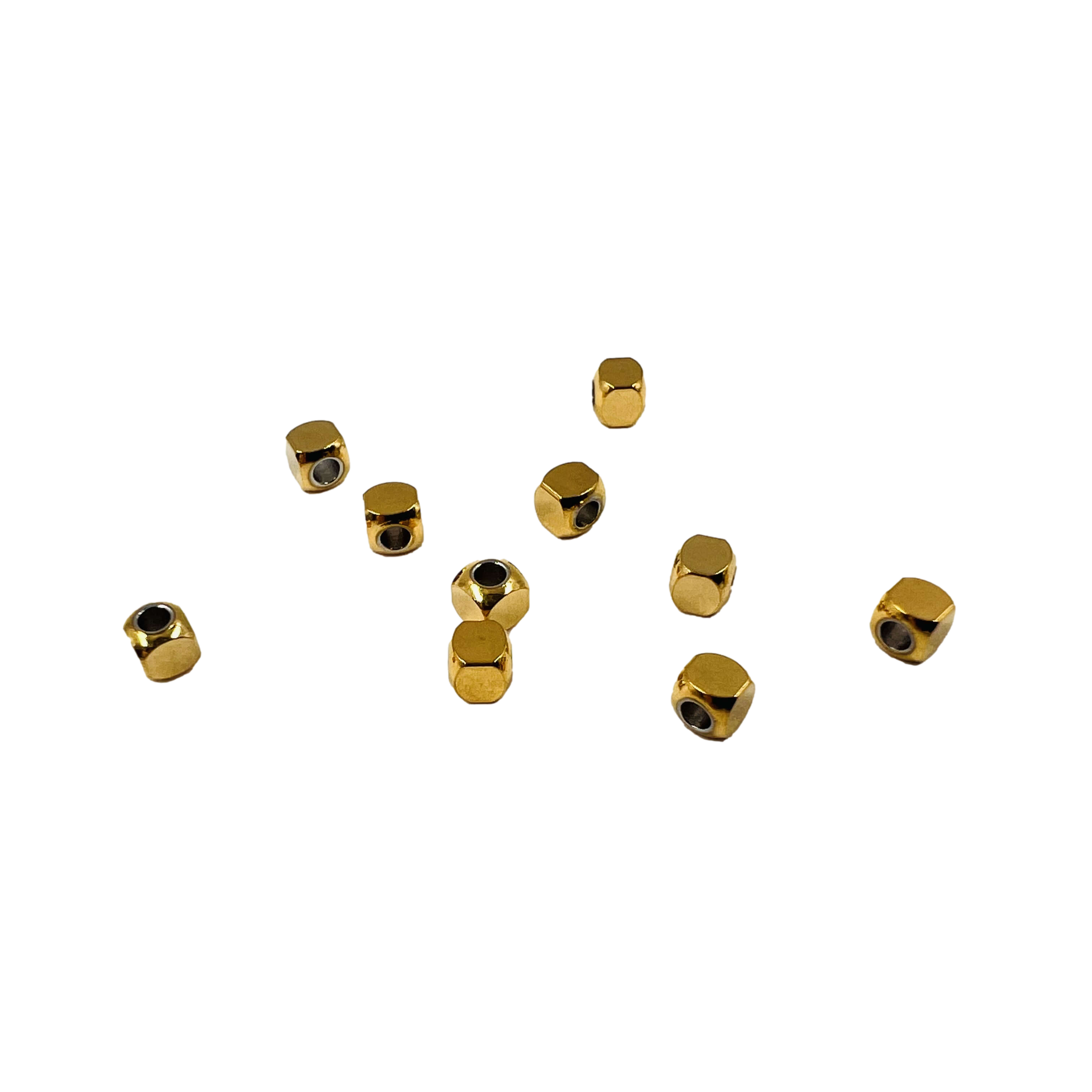Cubes acier/doré x10