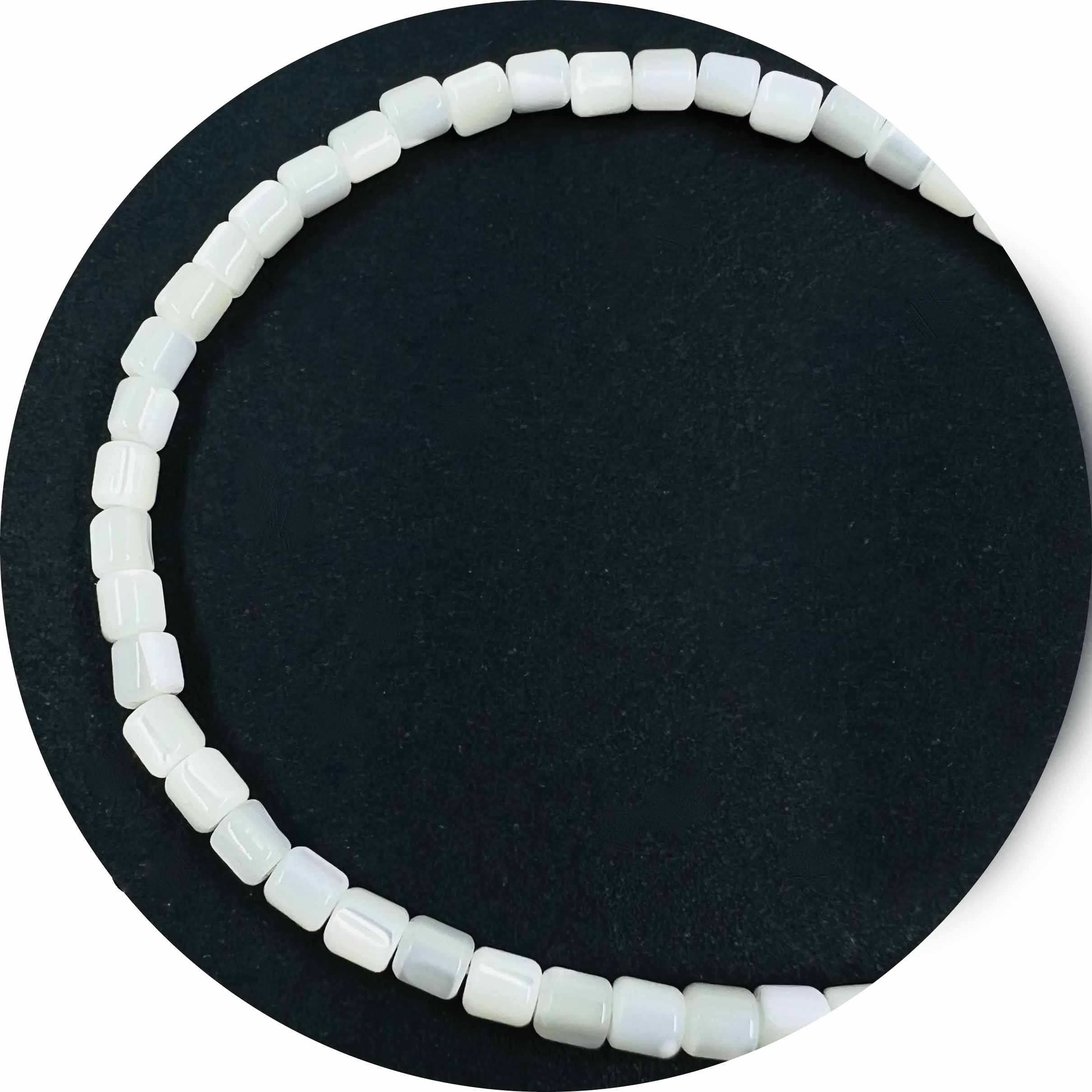 Heishi cylindre nacre