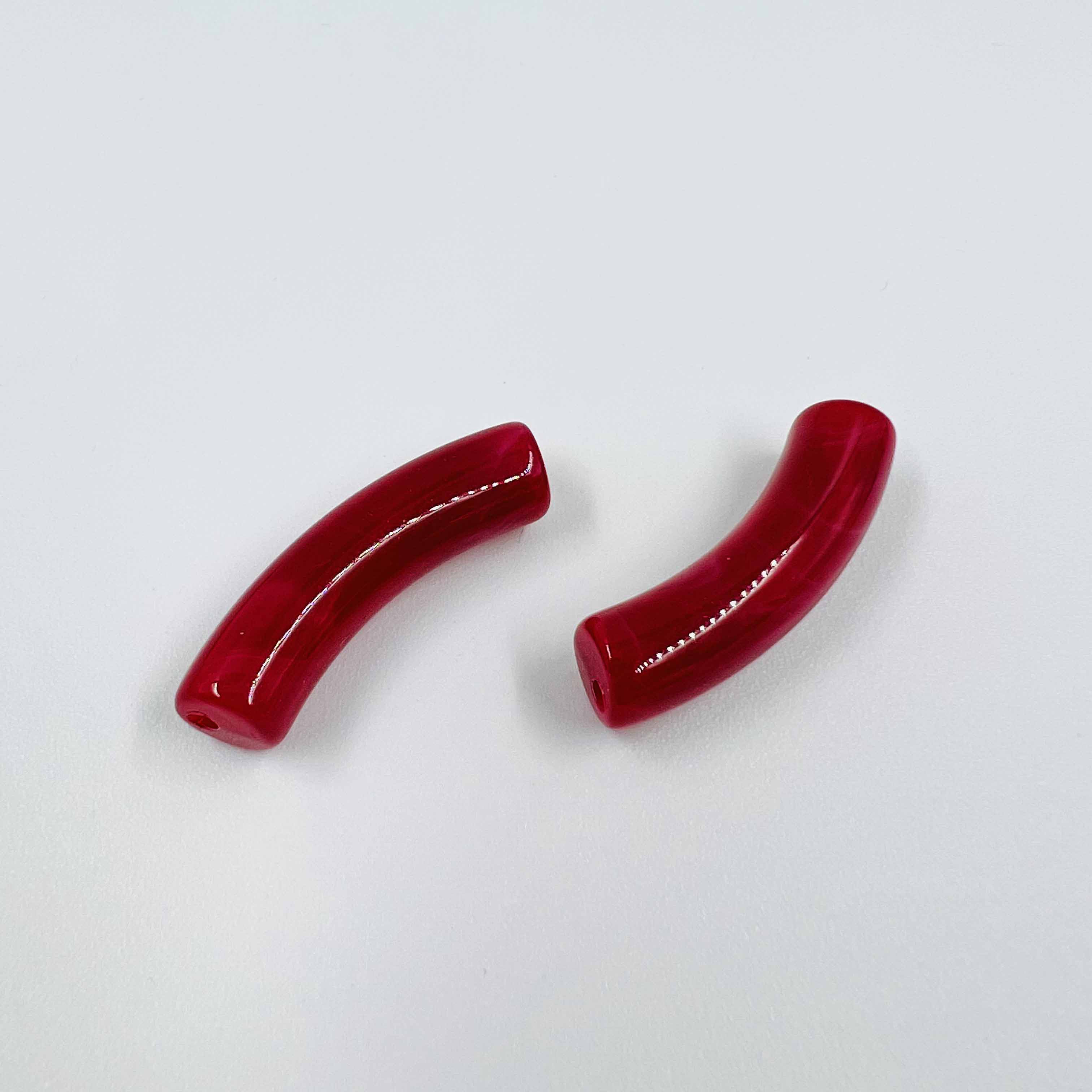 Perles tube S "Marbré" 32mm x5