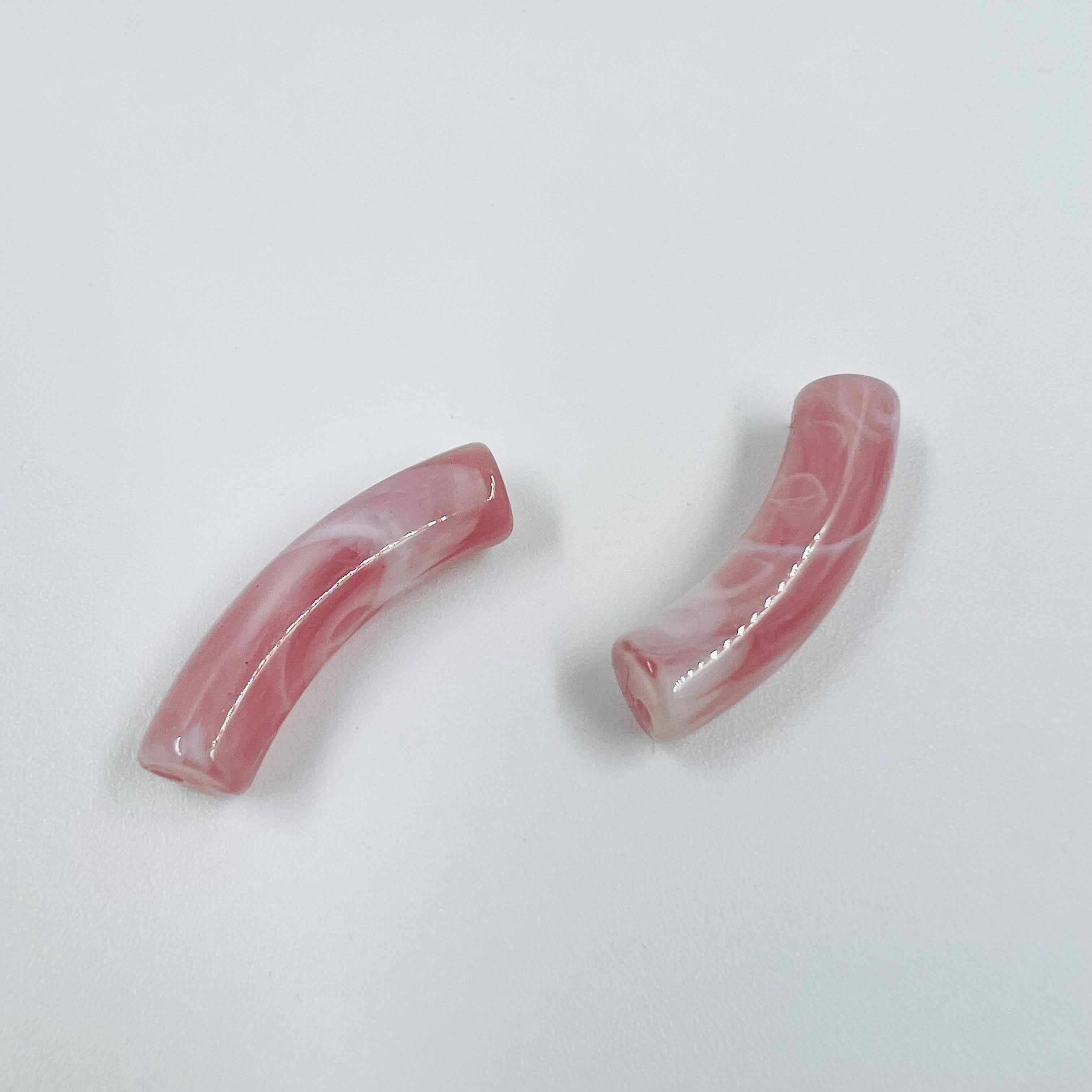 Perles tube S "Marbré" 32mm x5