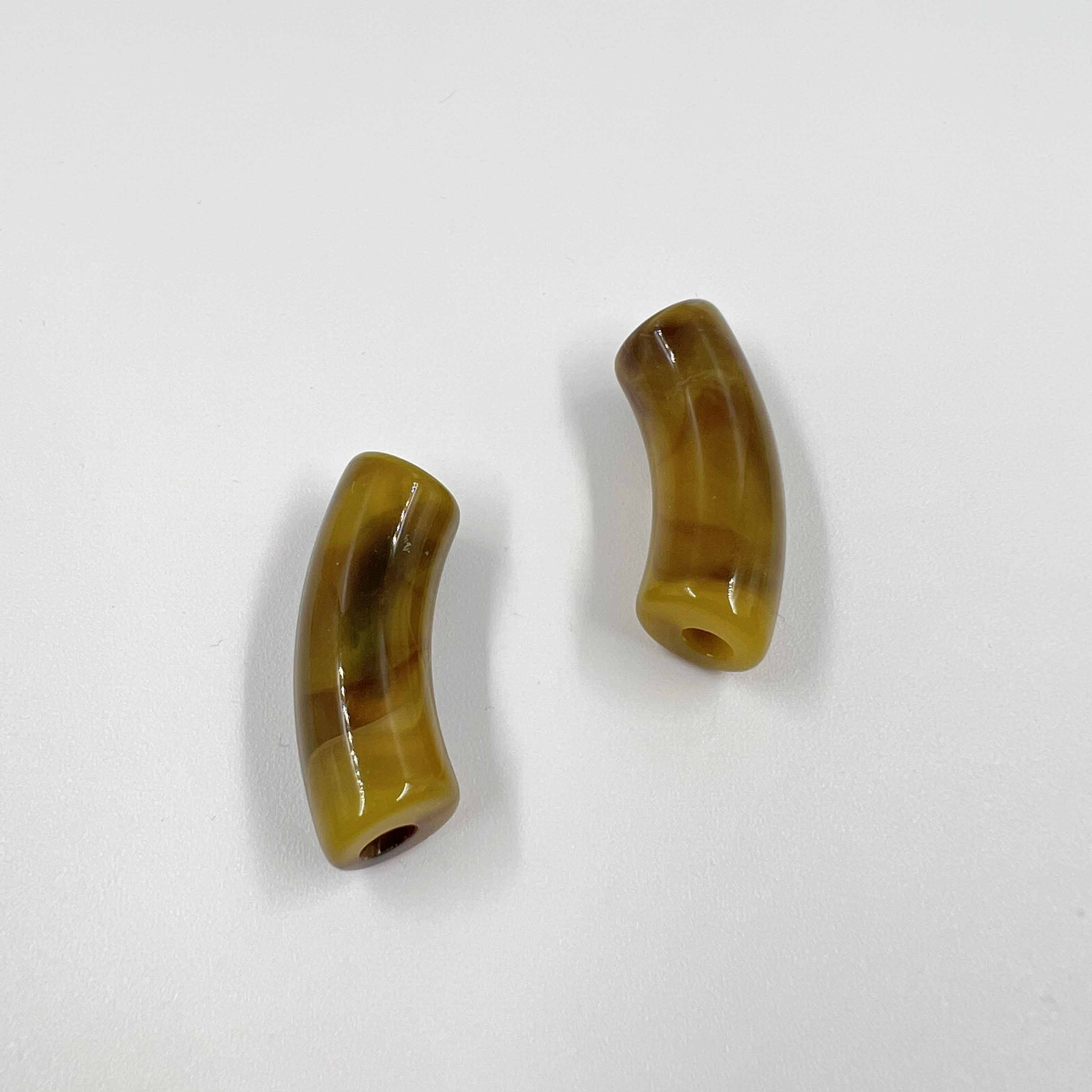 Perles tube L "Marbré" 34mm x5