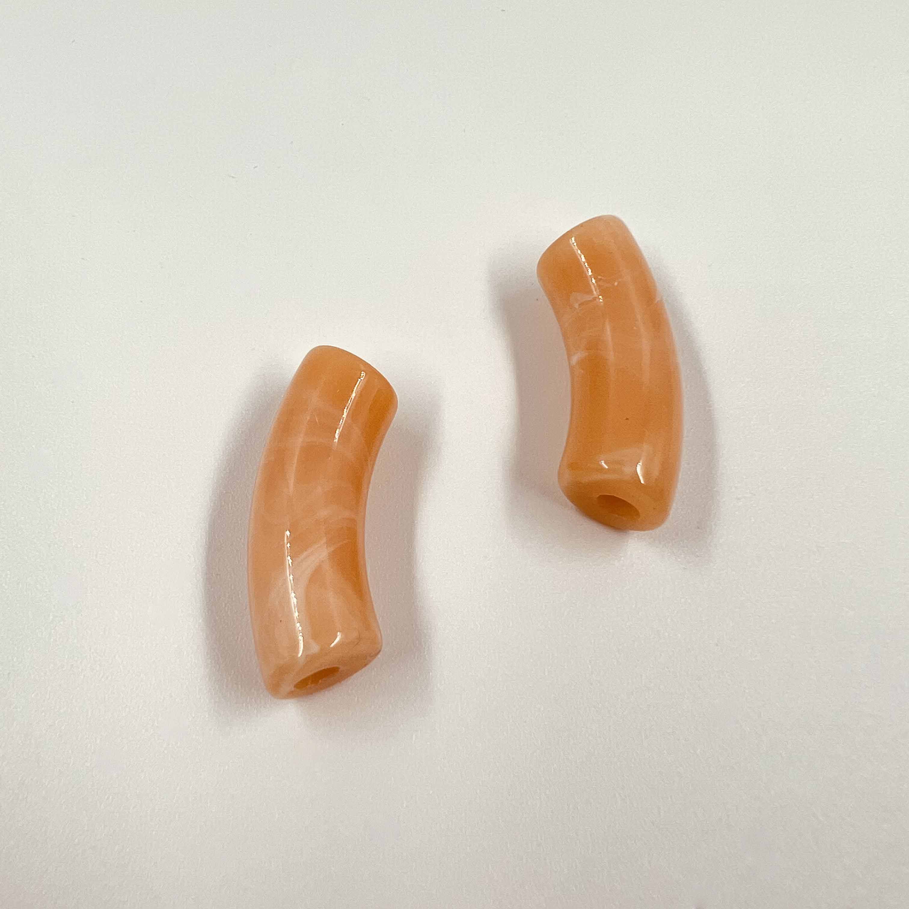 Perles tube L "Marbré" 34mm x5
