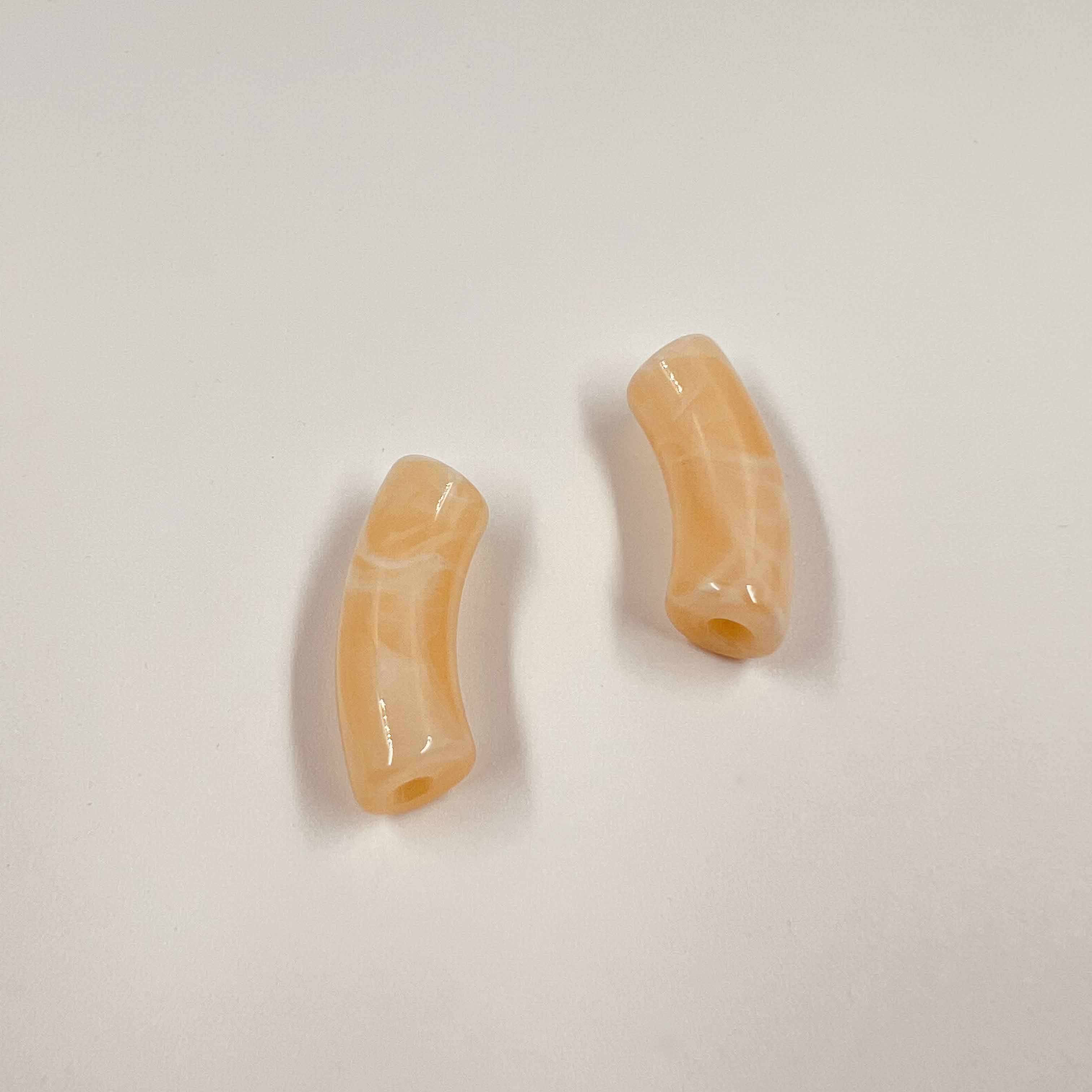 Perles tube L "Marbré" 34mm x5