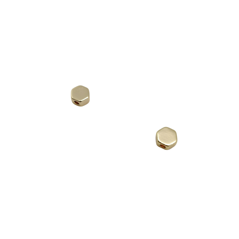 Perle plate hexagonale x5
