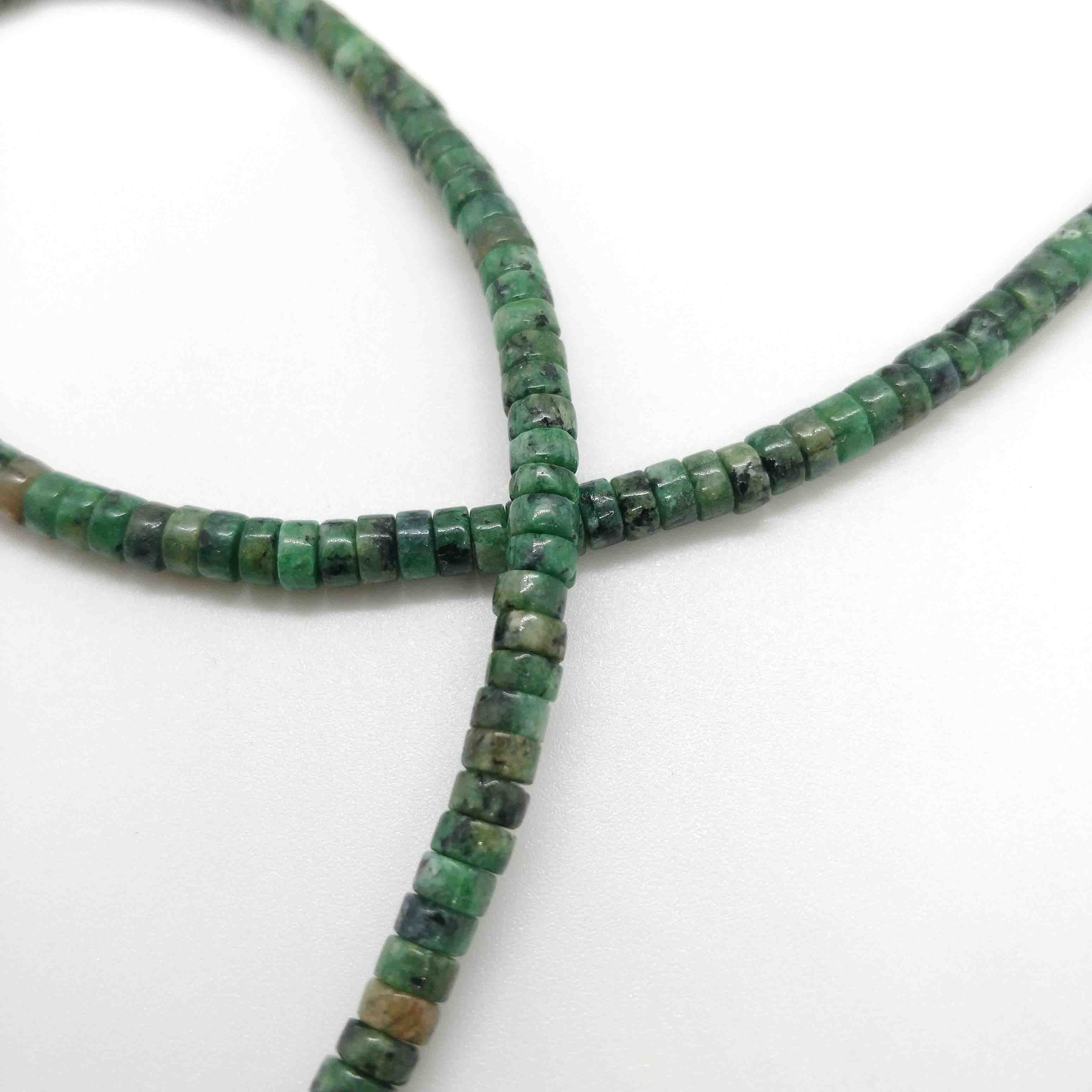 Perles Heishi en pierre 5mm - plusieurs coloris