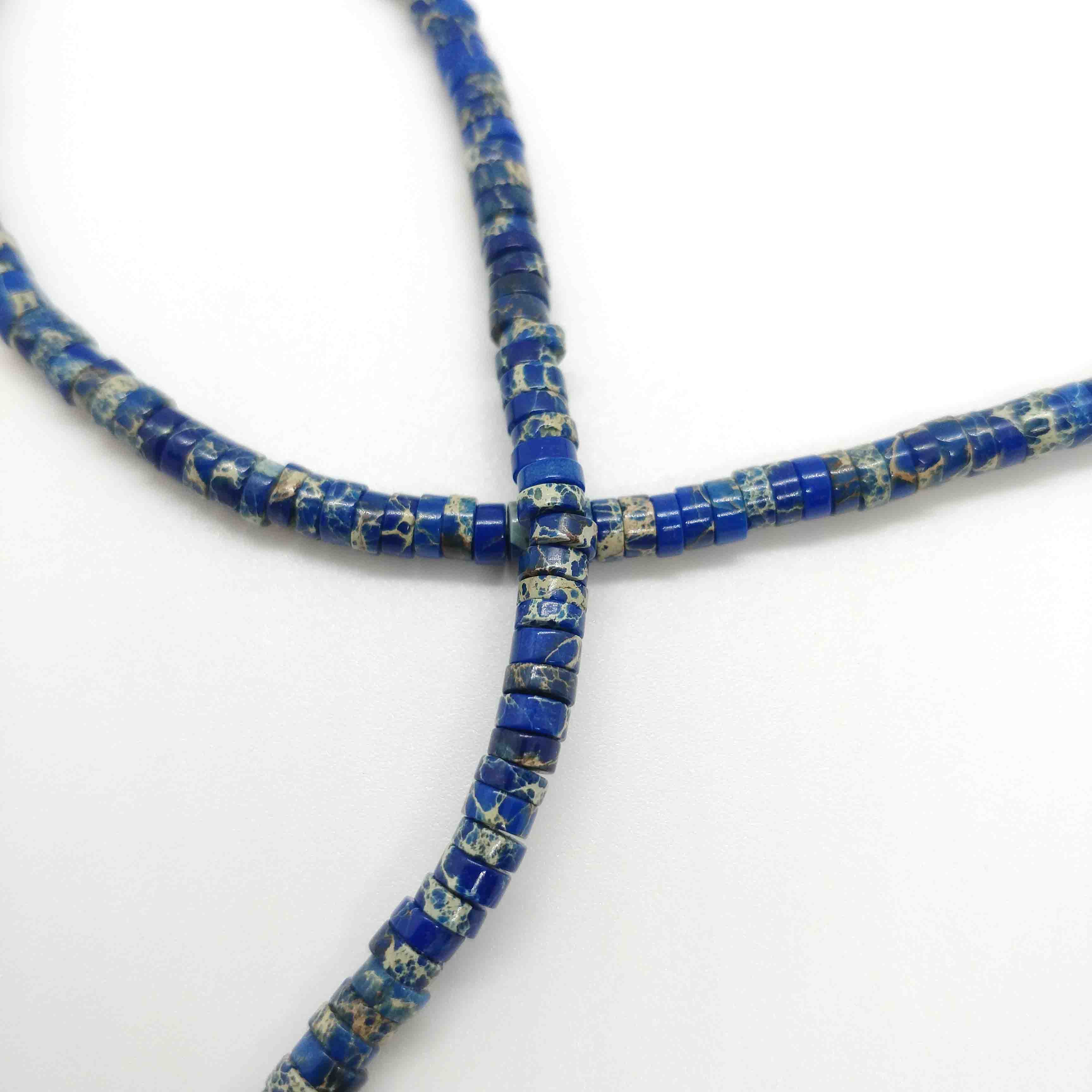 Perles Heishi en pierre 5mm - plusieurs coloris