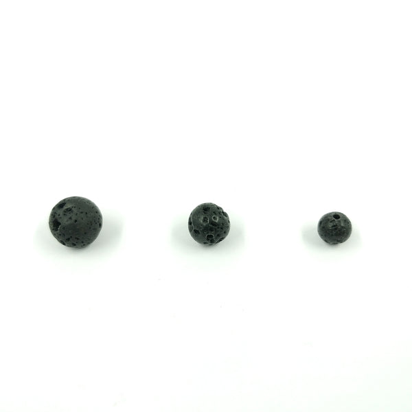 Perles de lave naturelle noire