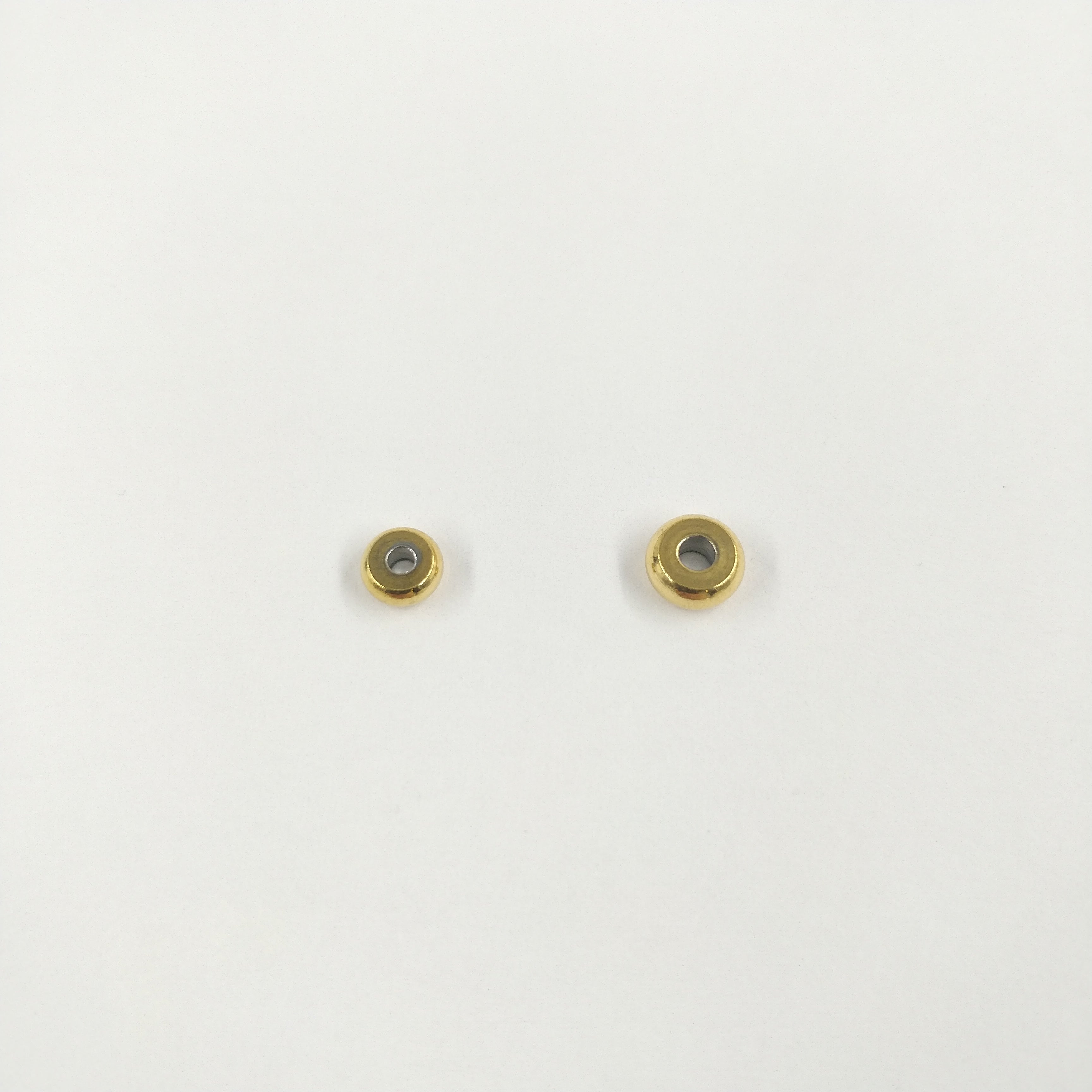 Heishi donut en acier inoxydable doré x5