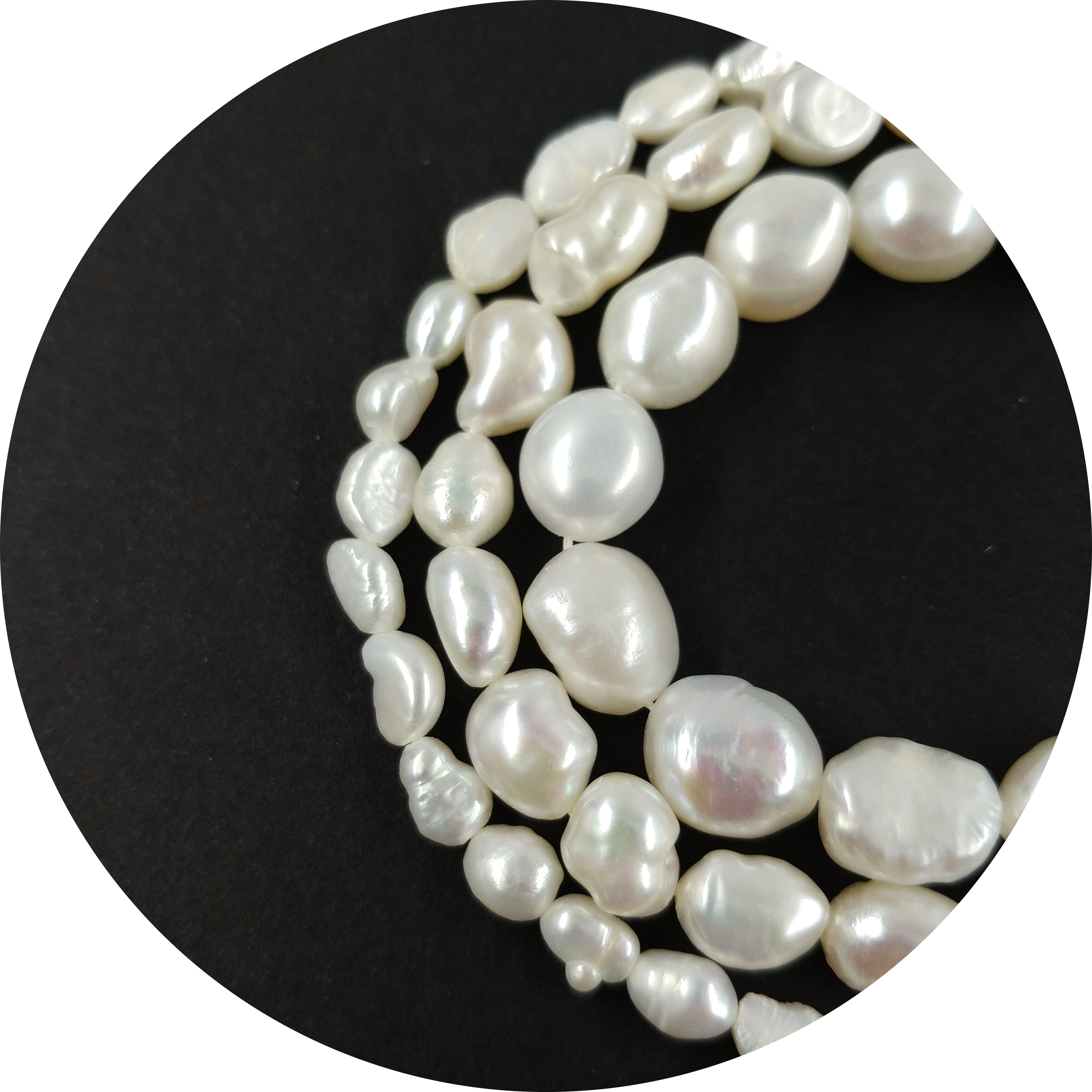 Perles d'eau douce olive irrégulière